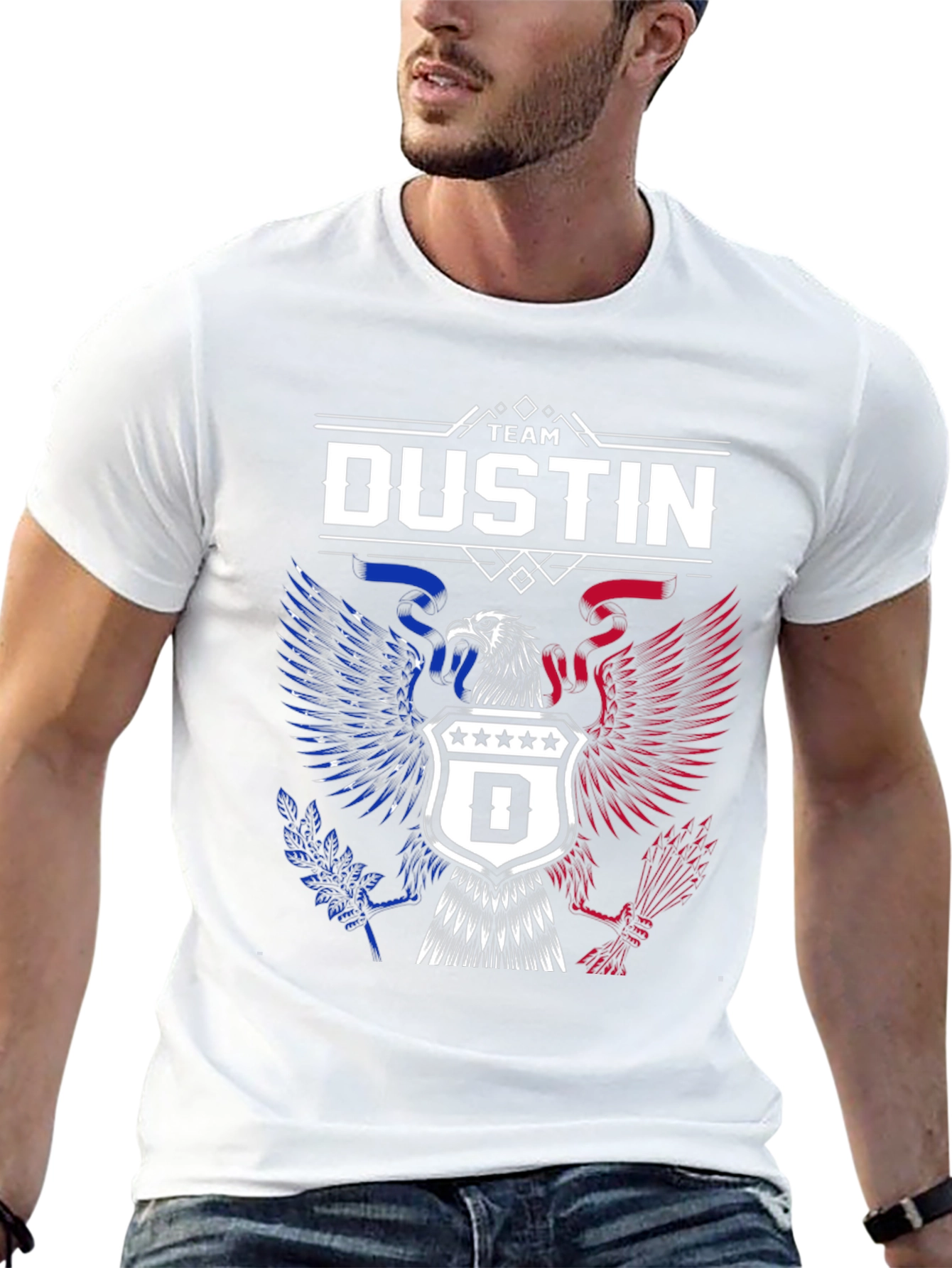 Team Dustin Eagle Crest Graphic T-Shirt