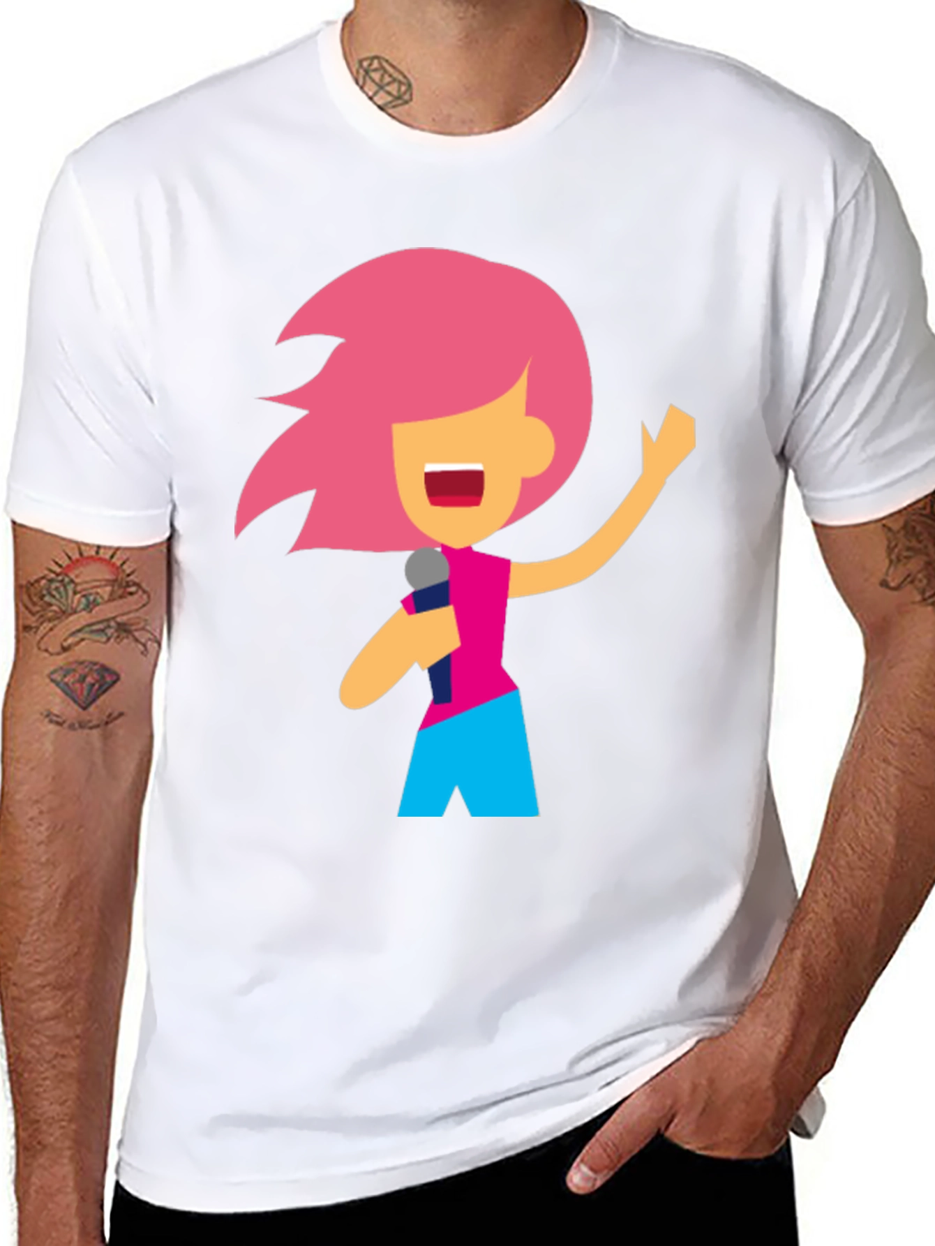 Karaoke Cartoon Graphic T-Shirt