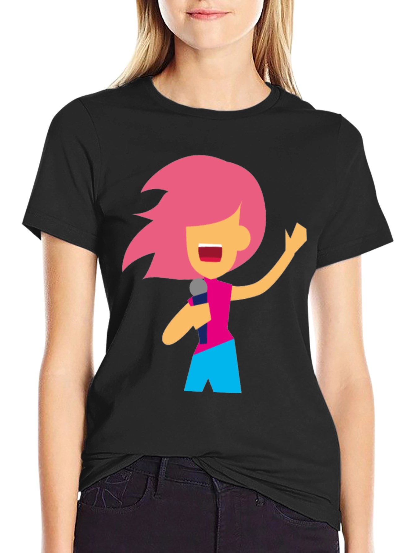 Karaoke Cartoon Graphic T-Shirt