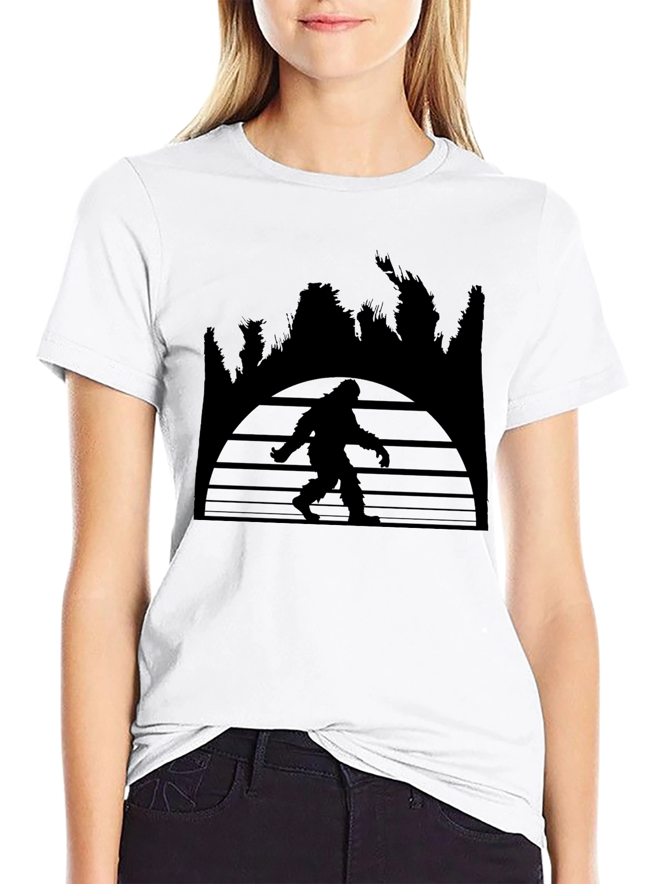 Bigfoot Sunset Graphic Tee - Black T-Shirt