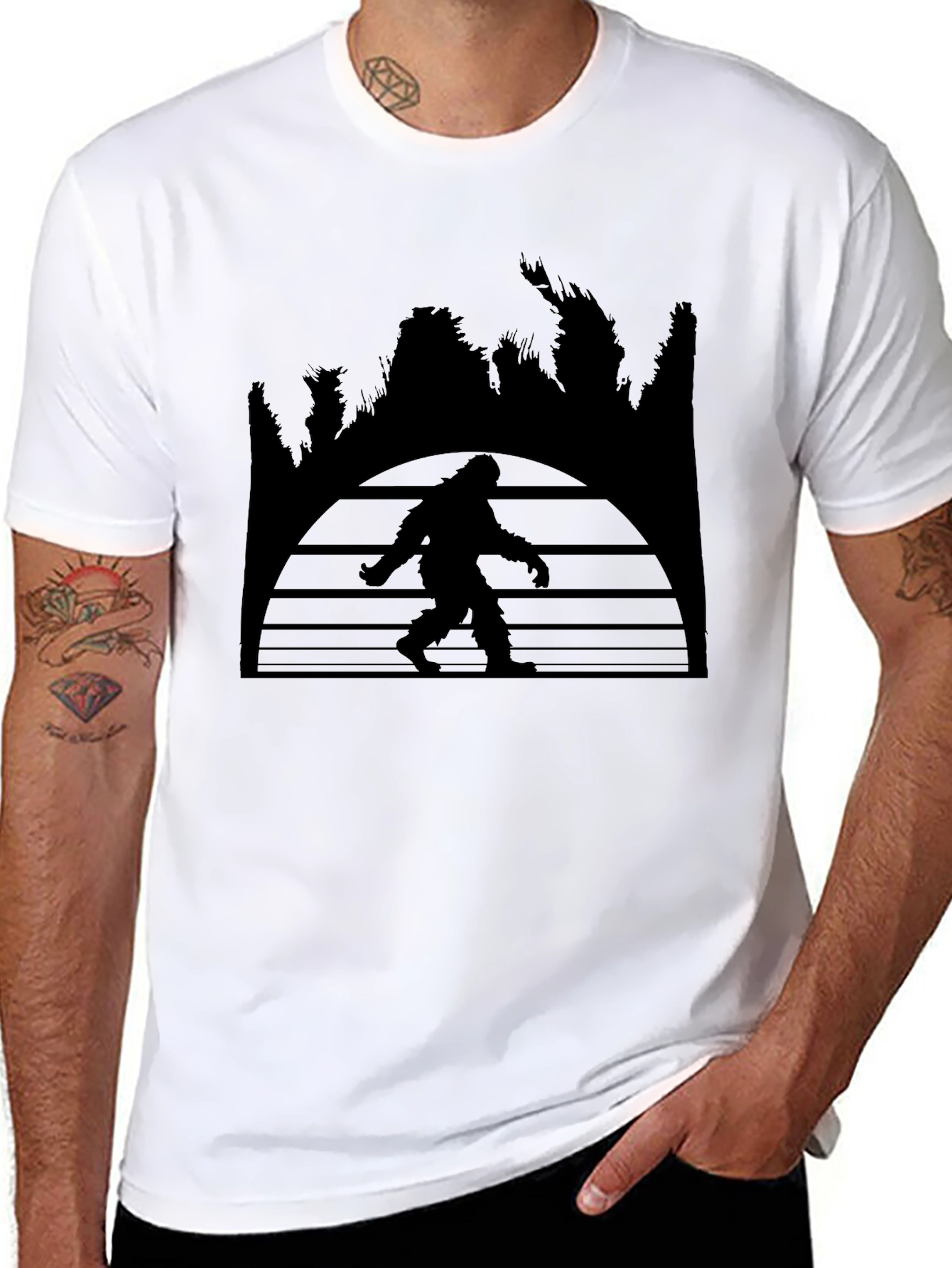 Bigfoot Sunset Graphic Tee - Black T-Shirt