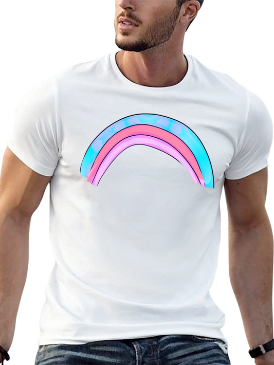 Rainbow Graphic Print Mens Black T-Shirt