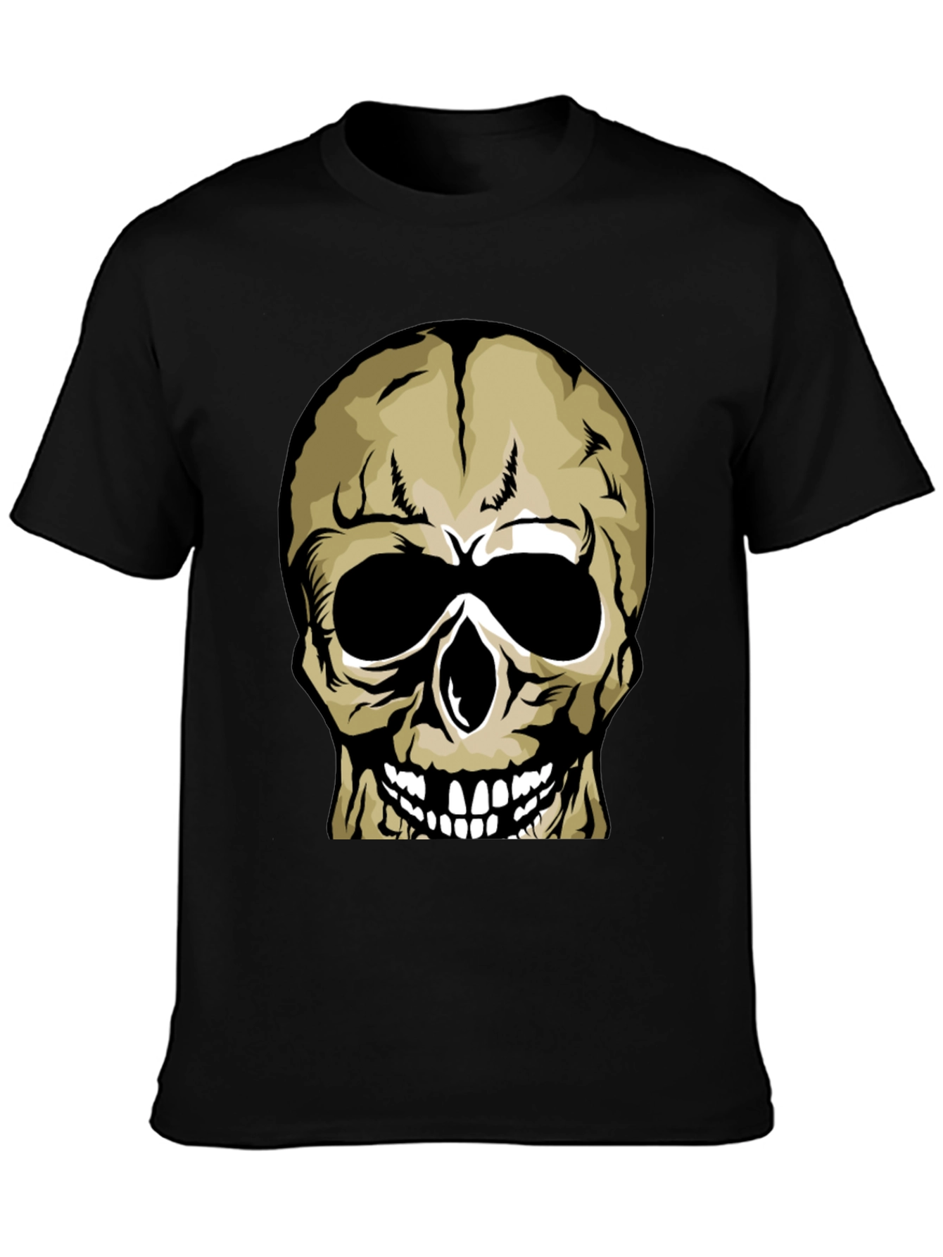 Skull Graphic Print Black T-Shirt