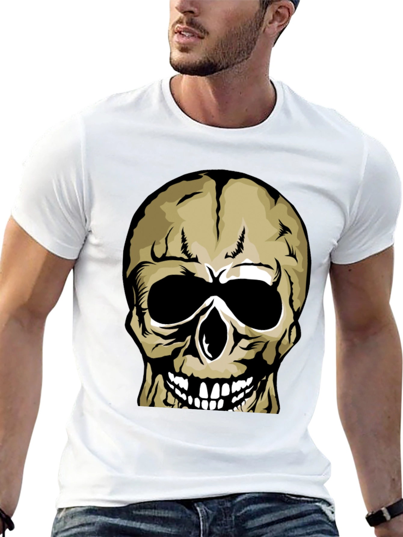Skull Graphic Print Black T-Shirt