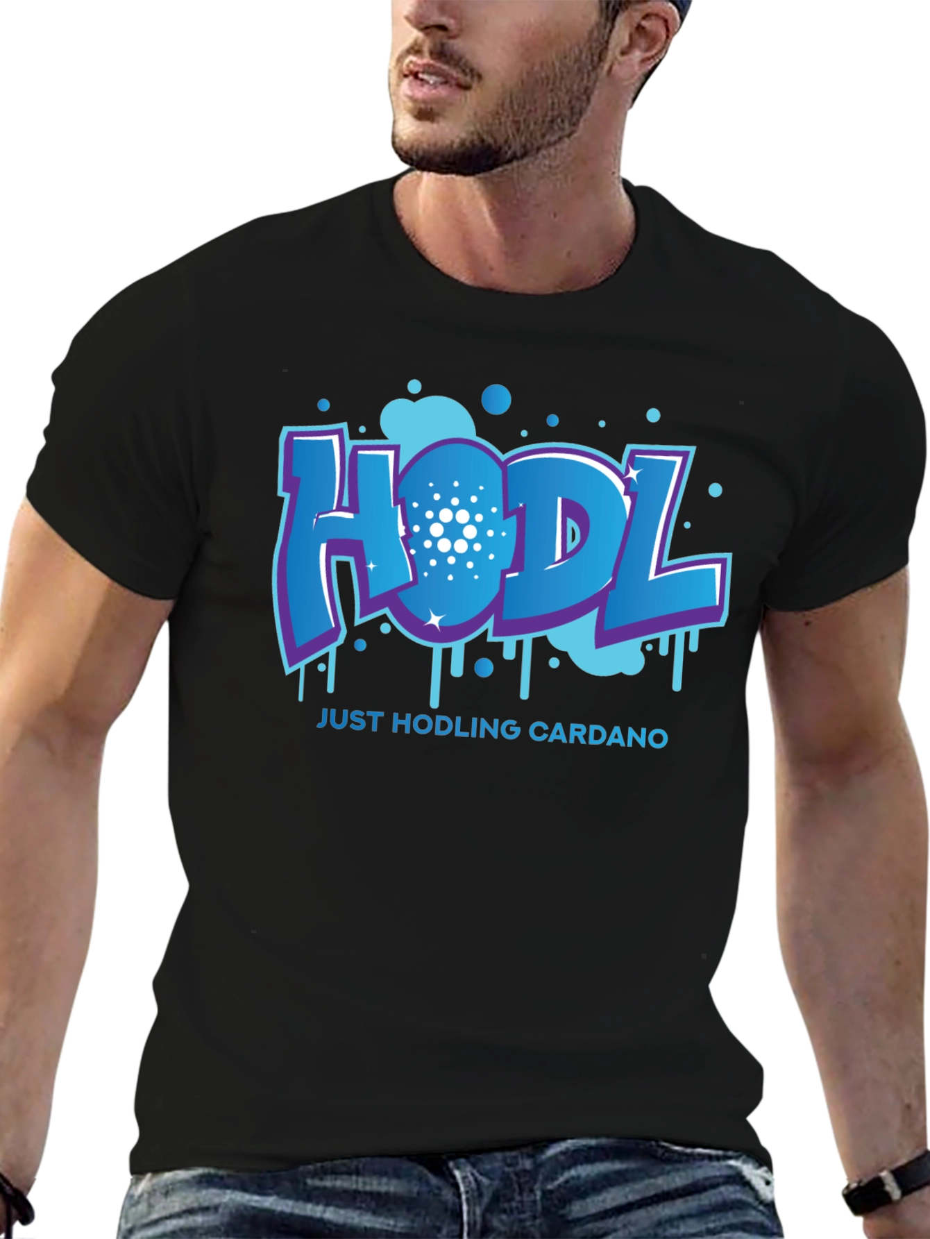 HODL Cardano Black T-Shirt - Crypto Investor Tee