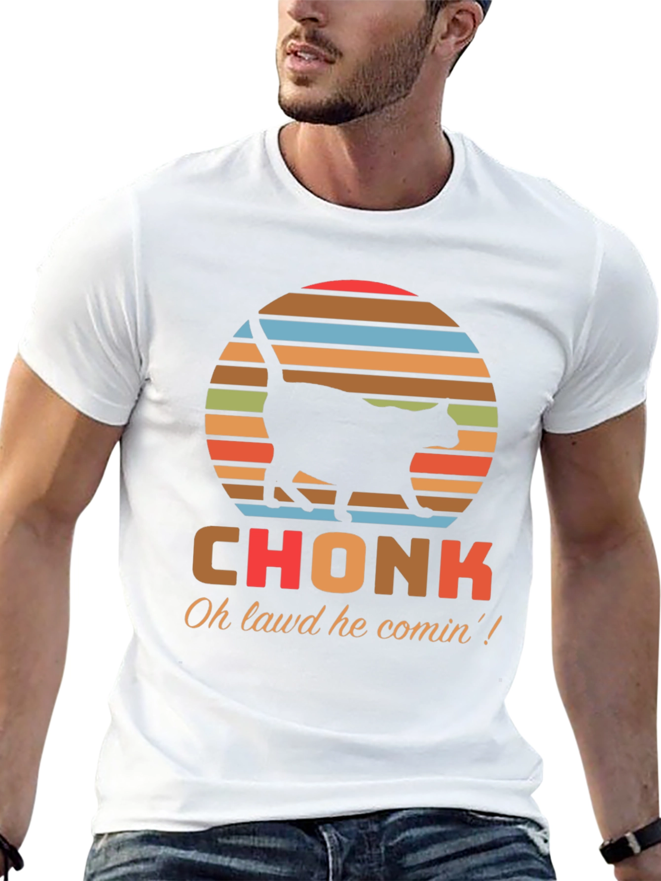 Chonk Cat T-Shirt - Oh Lawd He Comin!