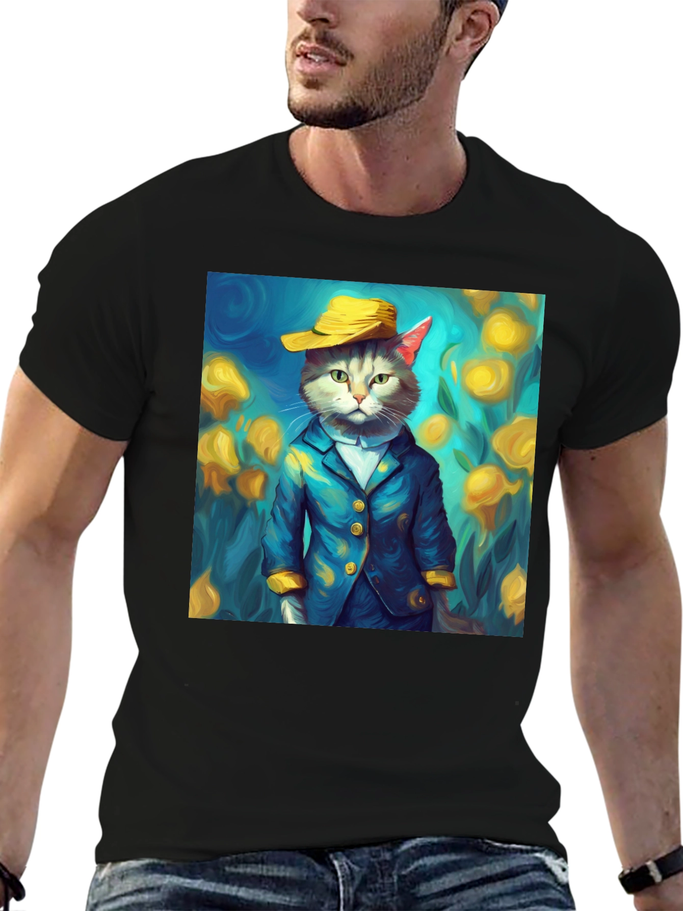 Cat Art T-Shirt - Whimsical Feline Fashion
