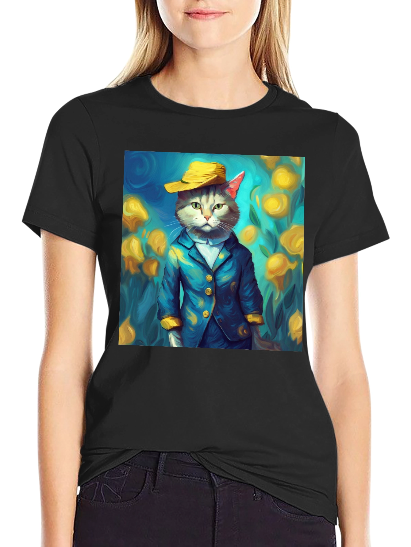 Cat Art T-Shirt - Whimsical Feline Fashion