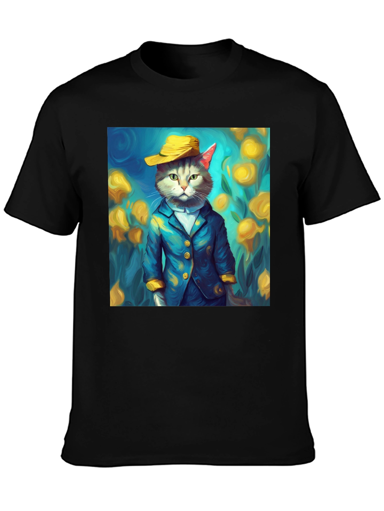 Cat Art T-Shirt - Whimsical Feline Fashion