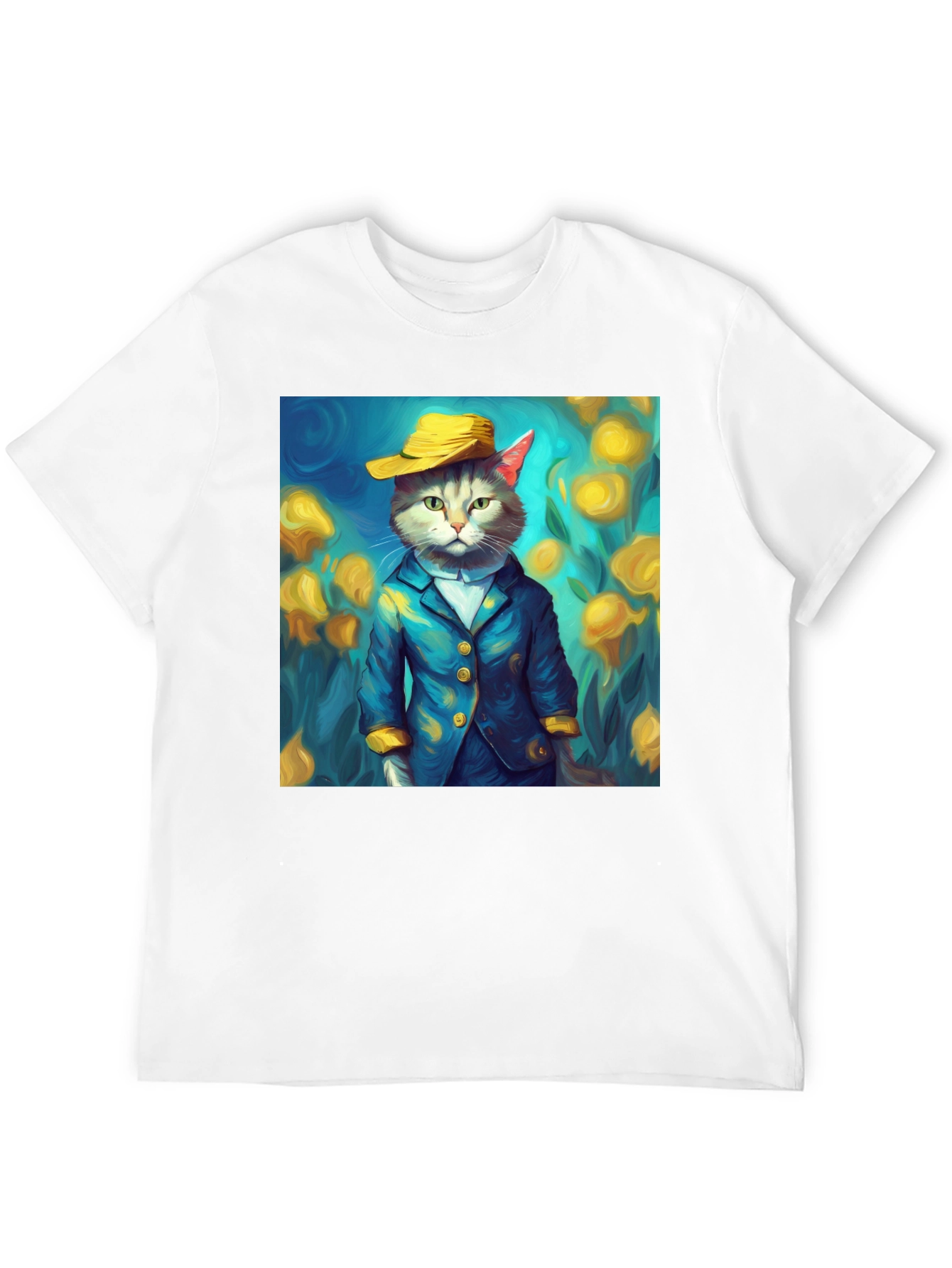 Cat Art T-Shirt - Whimsical Feline Fashion