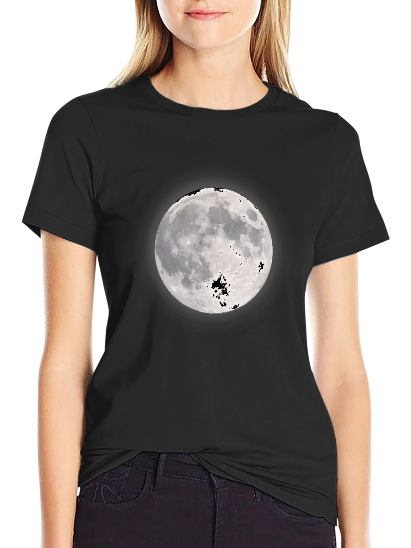 Moon Graphic Black T-Shirt - Celestial Style
