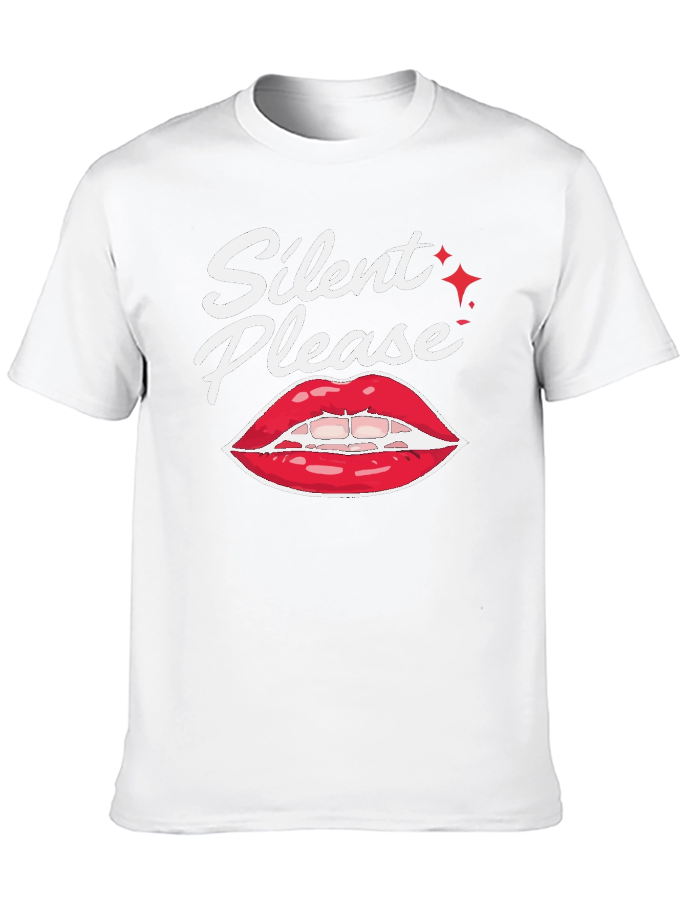 Silent Please Lips Graphic T-Shirt