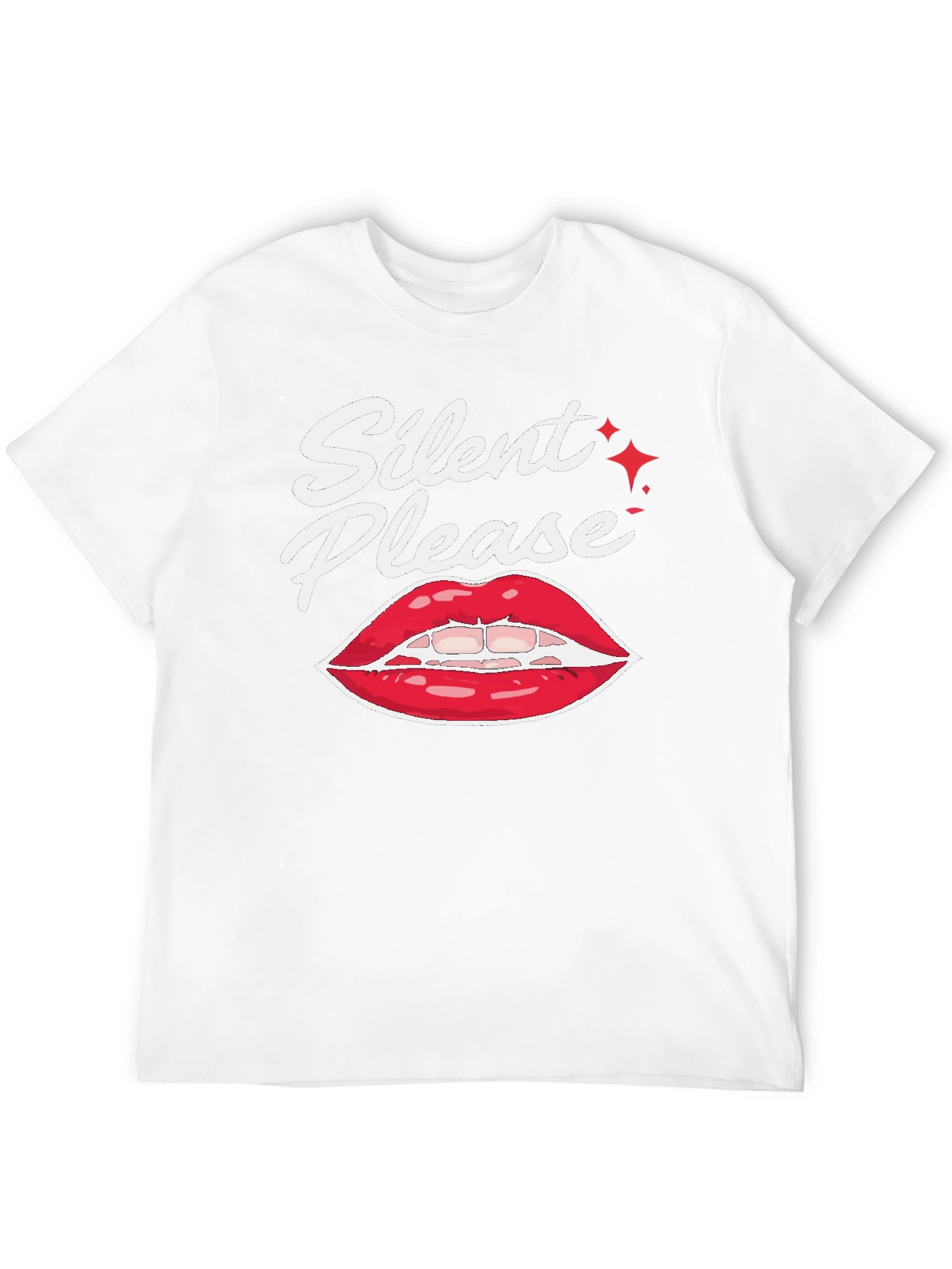 Silent Please Lips Graphic T-Shirt