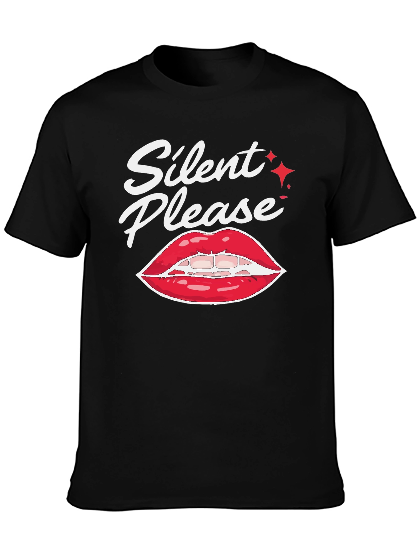 Silent Please Lips Graphic T-Shirt