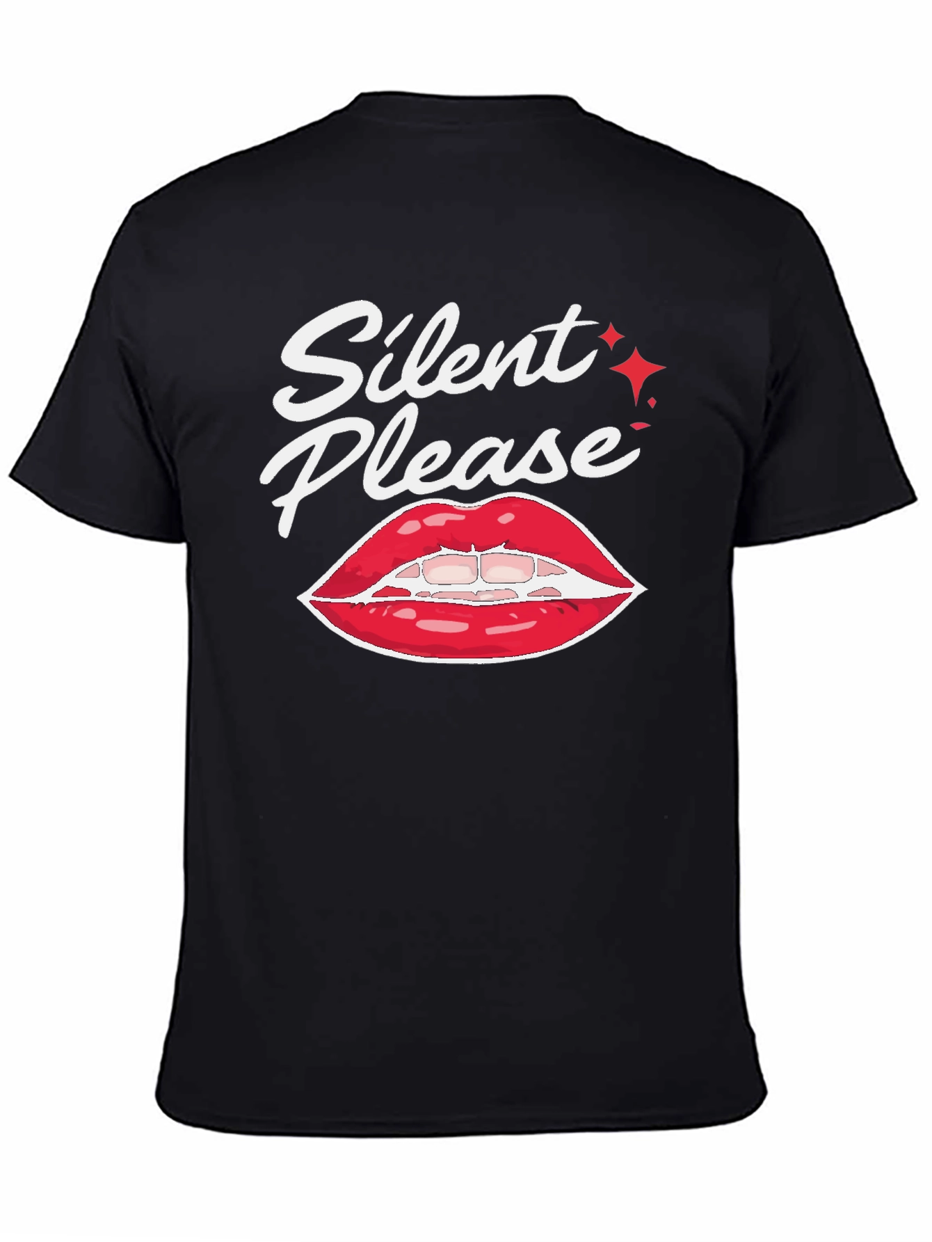 Silent Please Lips Graphic T-Shirt