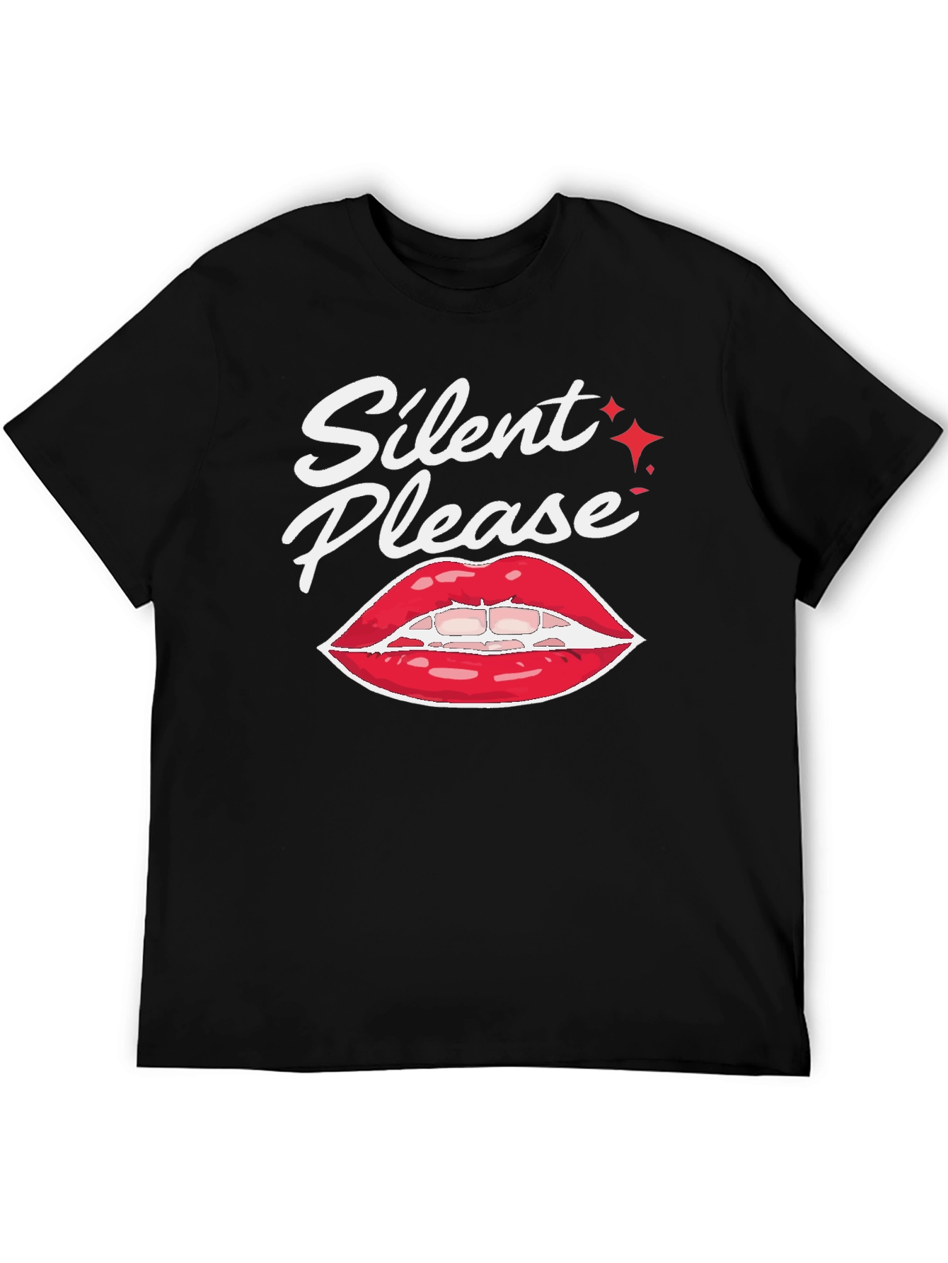 Silent Please Lips Graphic T-Shirt