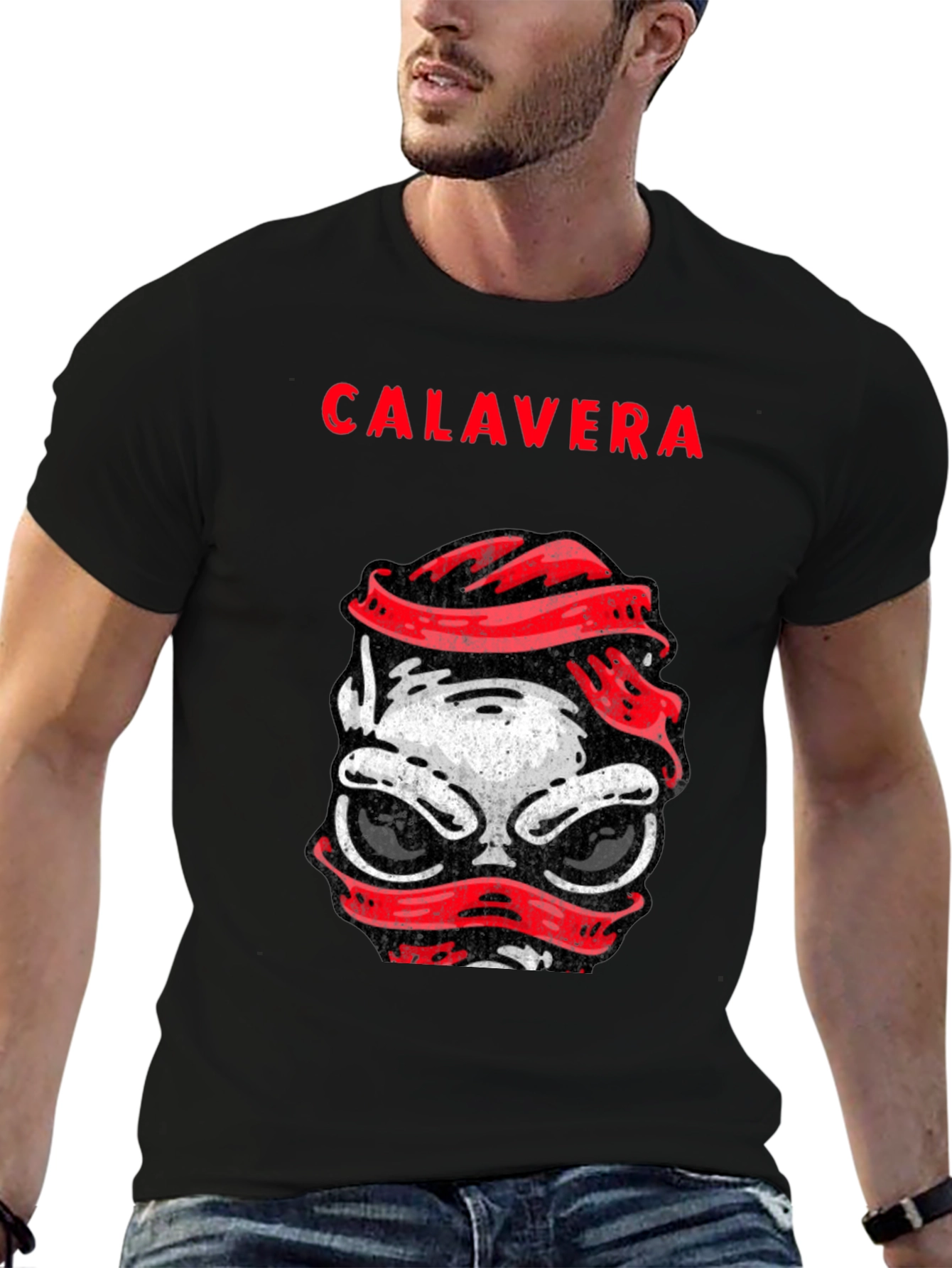 Calavera Graphic Tee - Skull Headband T-Shirt