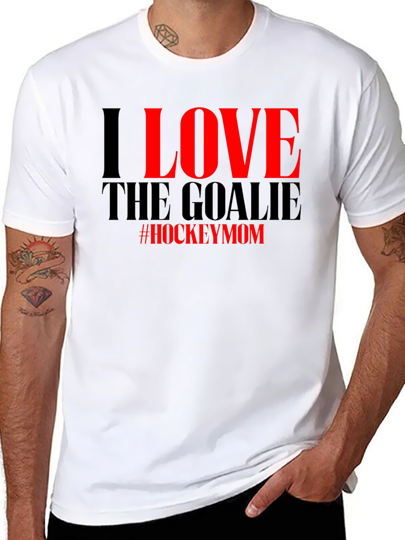 I Love the Goalie Hockey Mom T-Shirt