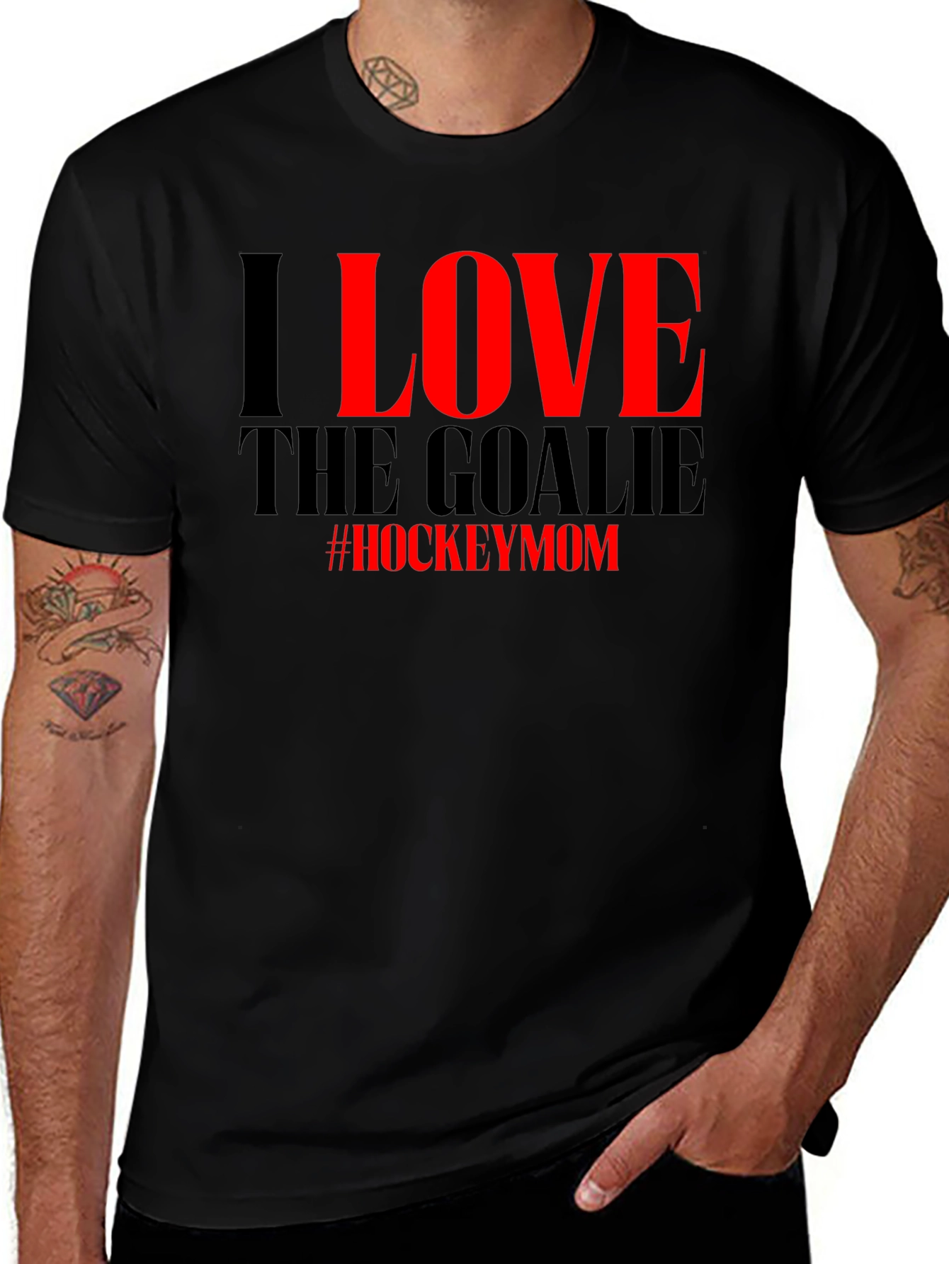 I Love the Goalie Hockey Mom T-Shirt