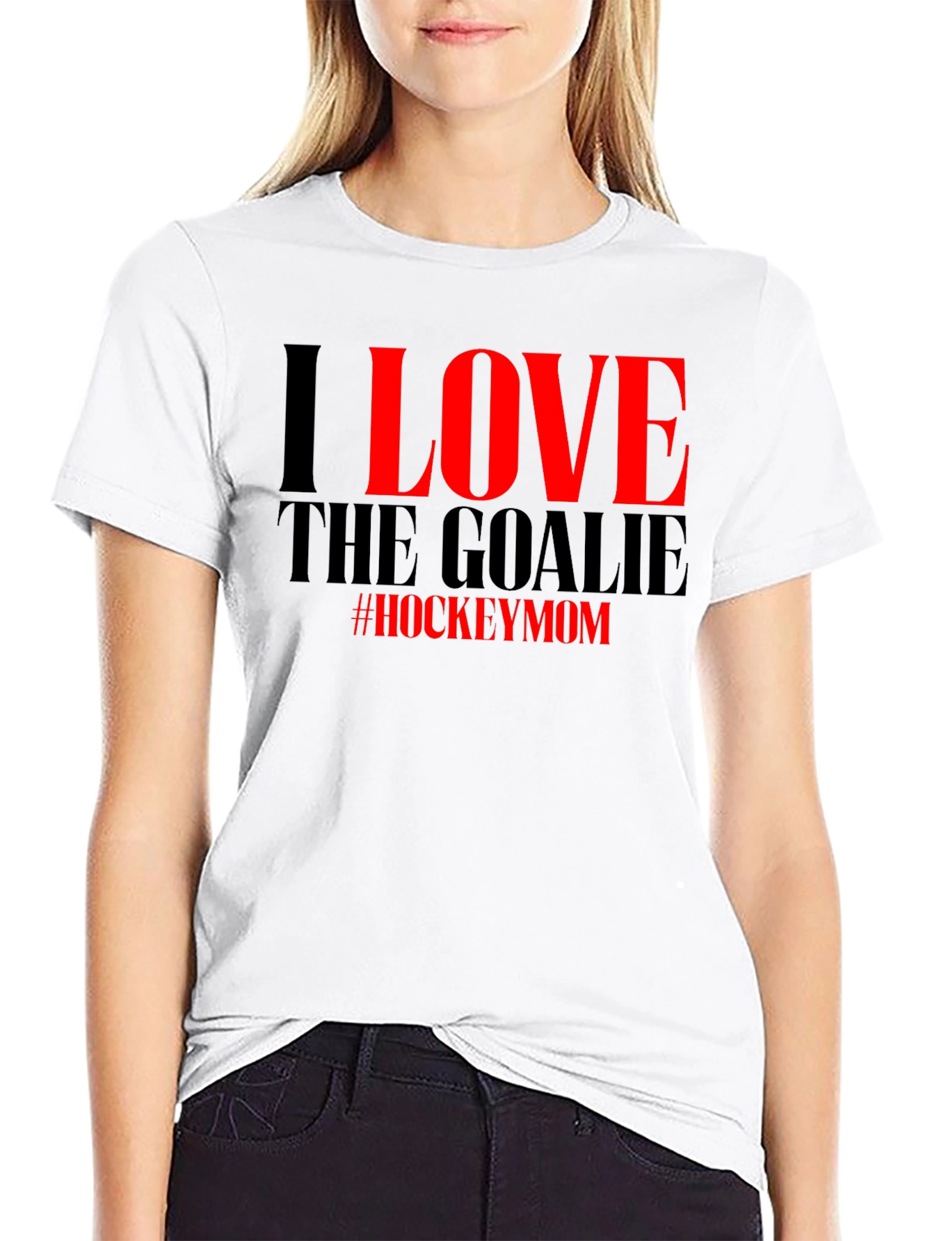 I Love the Goalie Hockey Mom T-Shirt