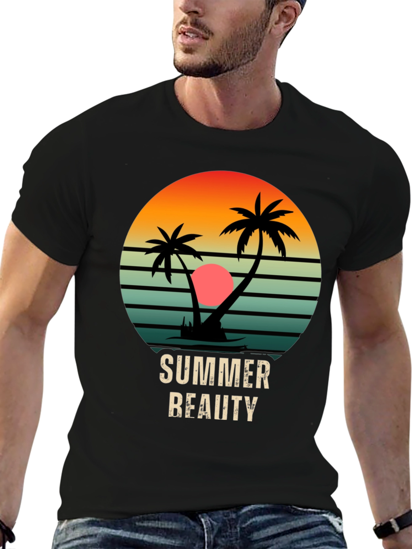 Summer Beauty Black Graphic Tee