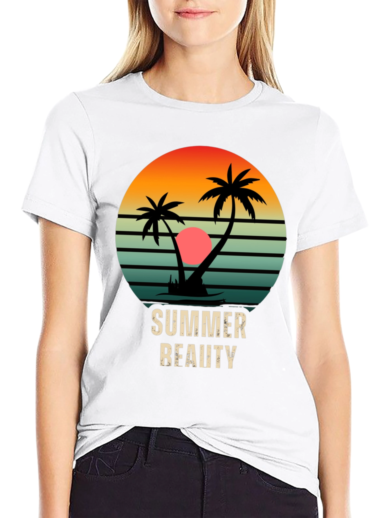 Summer Beauty Black Graphic Tee
