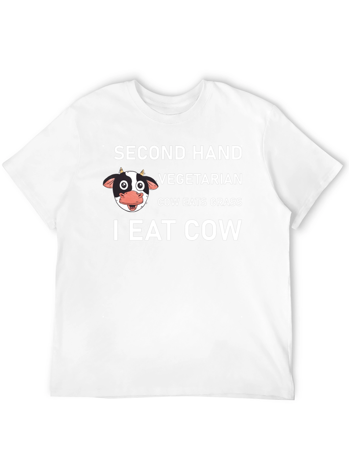 Second Hand Vegetarian I Eat Cow Graphic T-Shirt
