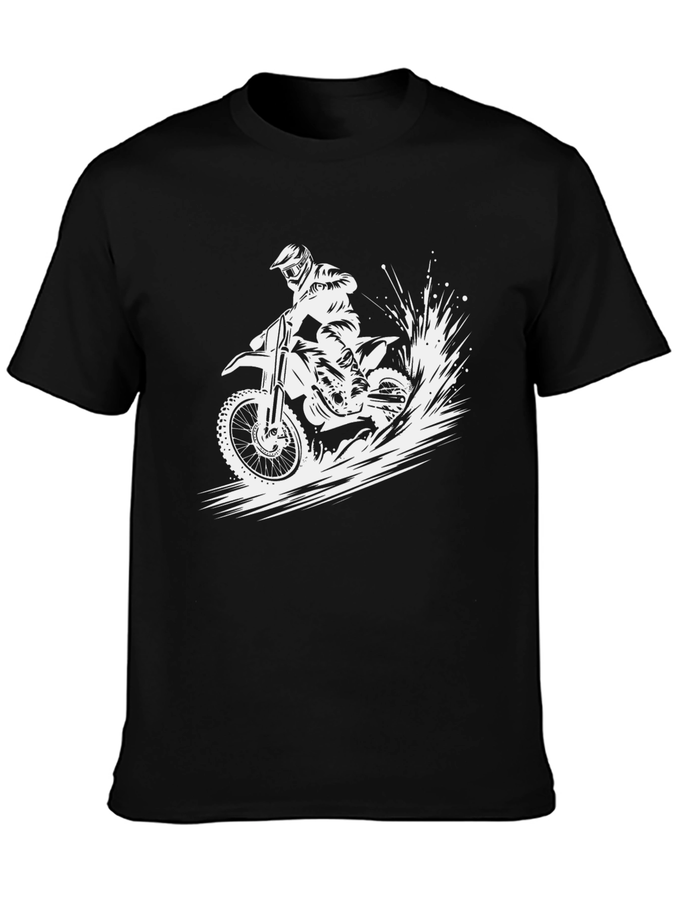 Dirt Bike Rider Graphic Tee - Black Cotton T-Shirt