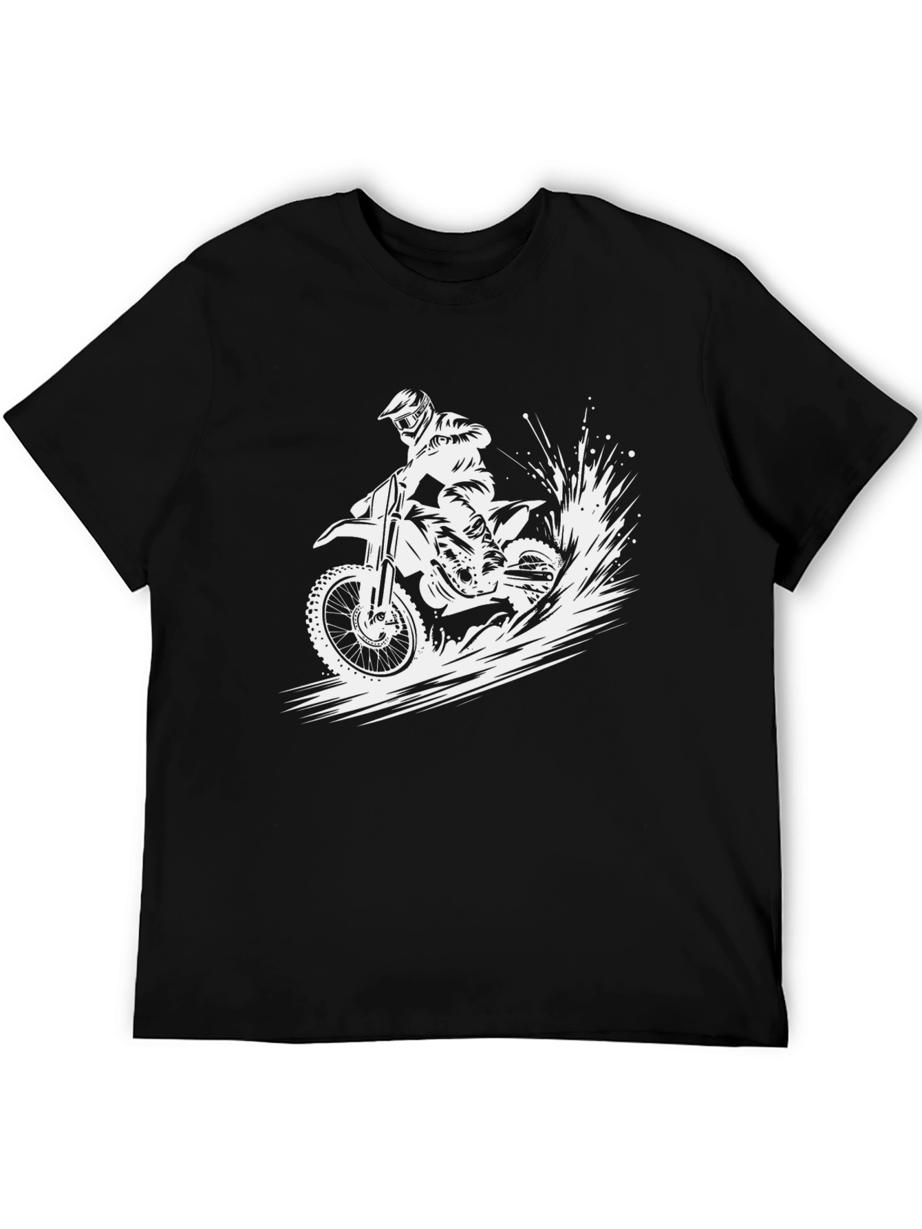 Dirt Bike Rider Graphic Tee - Black Cotton T-Shirt