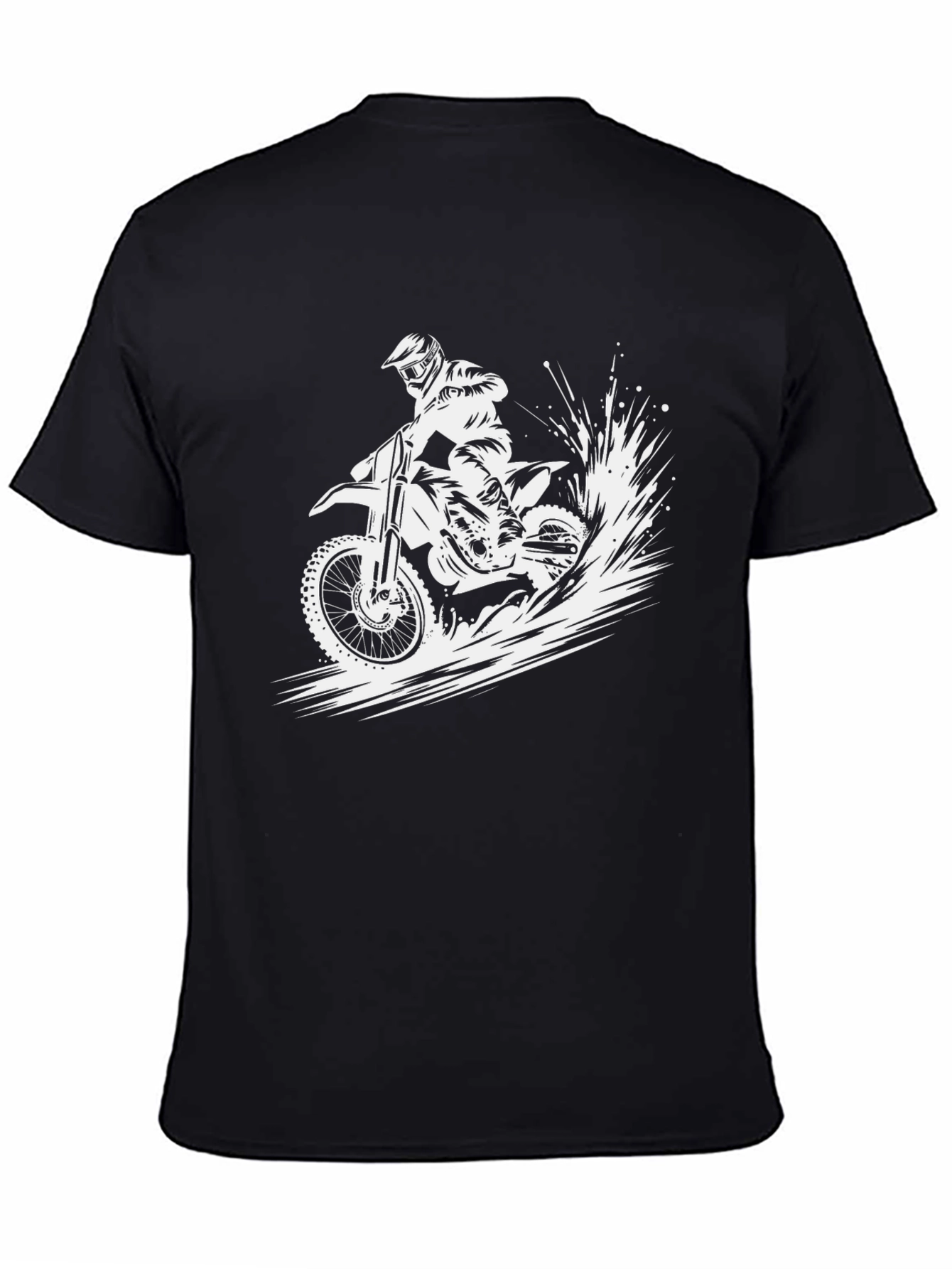 Dirt Bike Rider Graphic Tee - Black Cotton T-Shirt