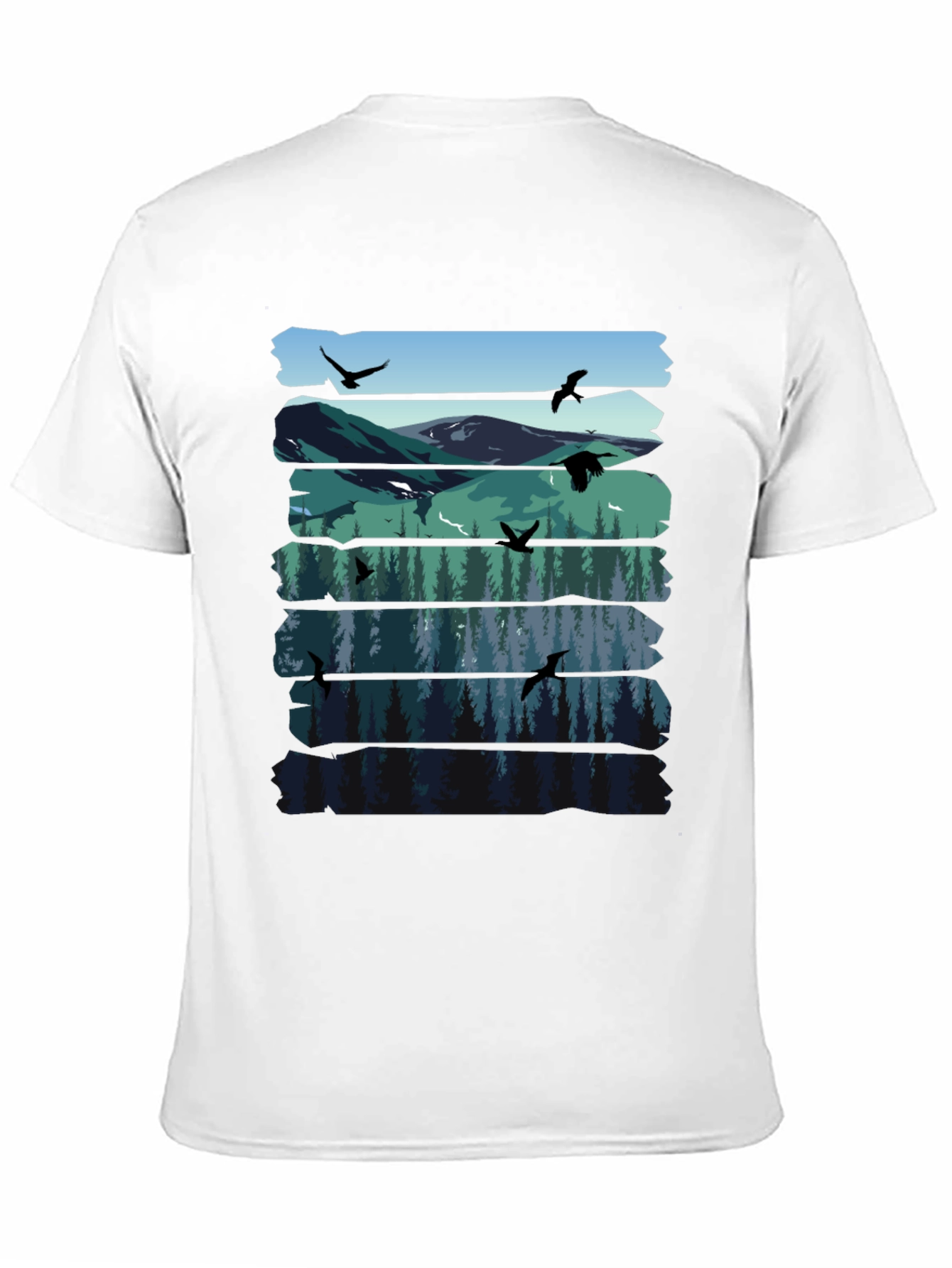 Nature Graphic Tee - Mountain & Forest Design
