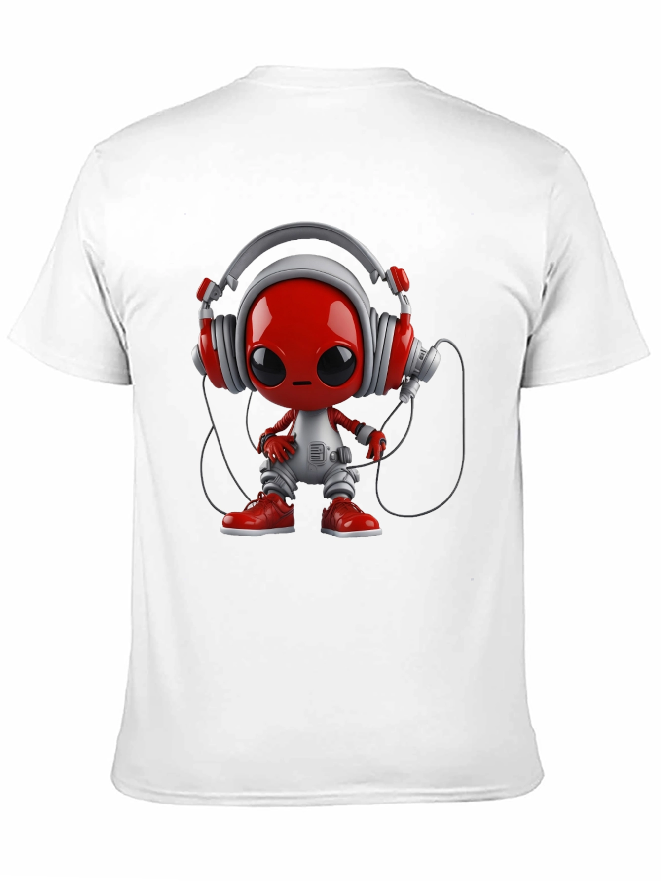 Stylish Black T-Shirt with Alien DJ Graphic