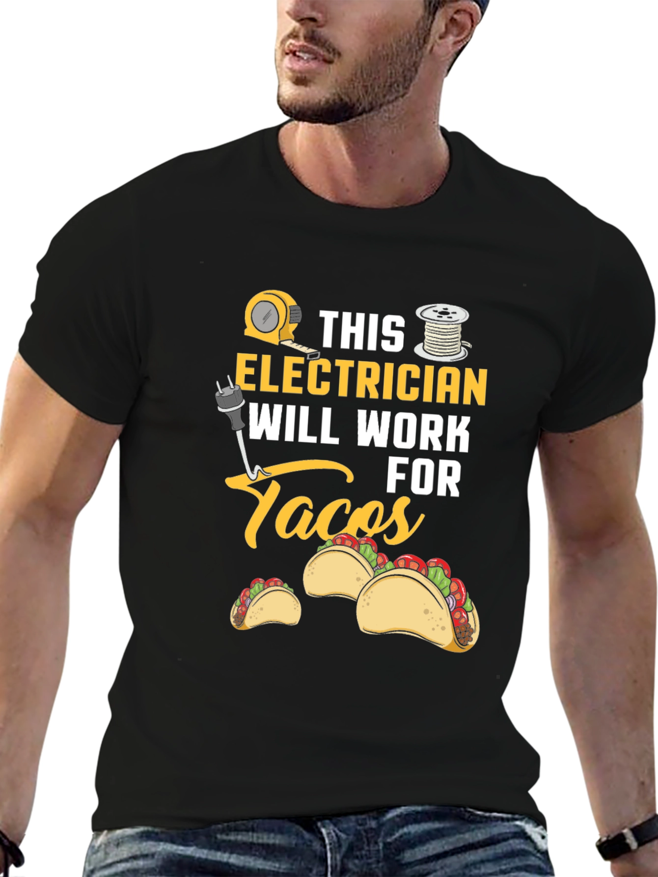 Electrician Will Work For Tacos Graphic Tee