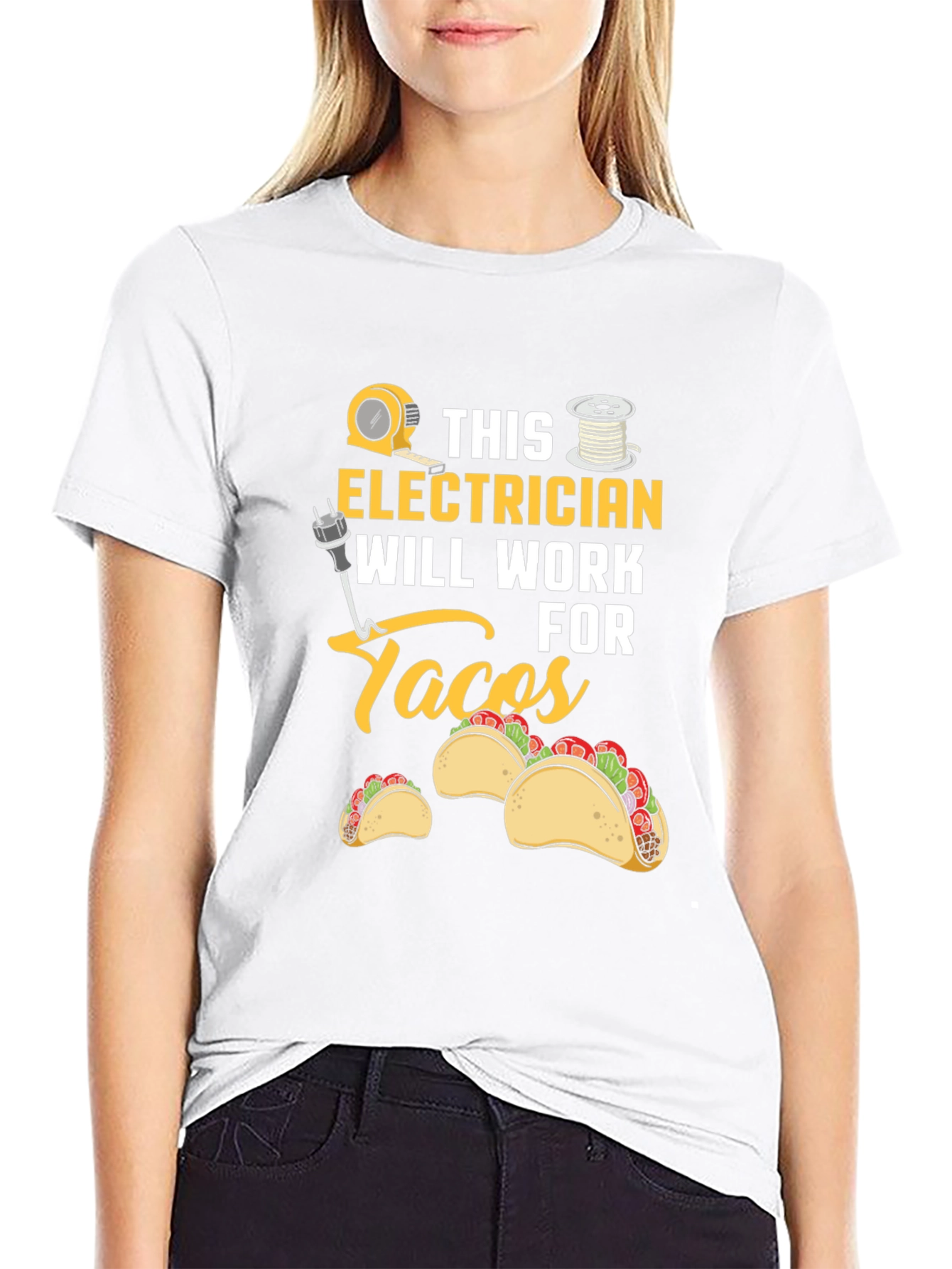Electrician Will Work For Tacos Graphic Tee