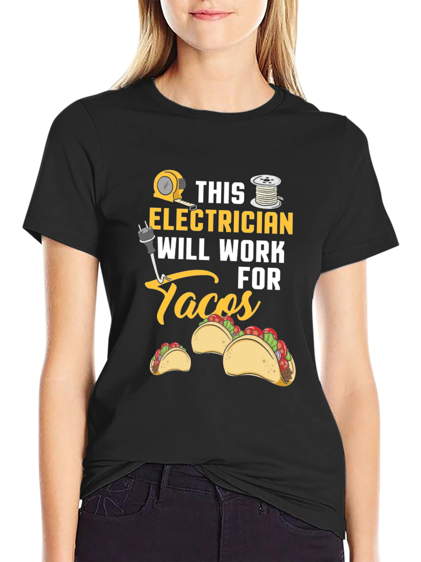 Electrician Will Work For Tacos Graphic Tee