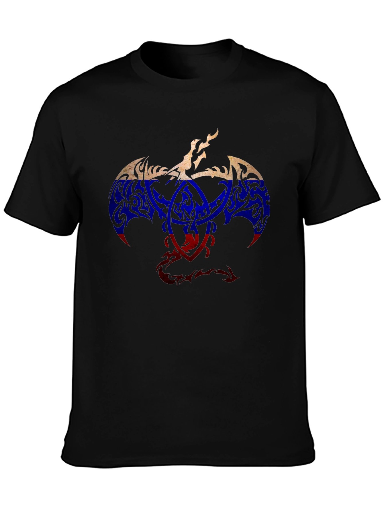 Tribal Dragon Russian Flag T-Shirt