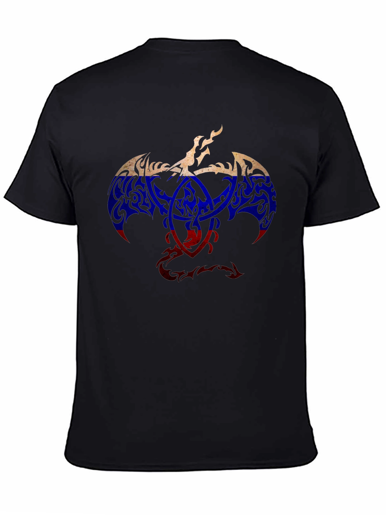 Tribal Dragon Russian Flag T-Shirt