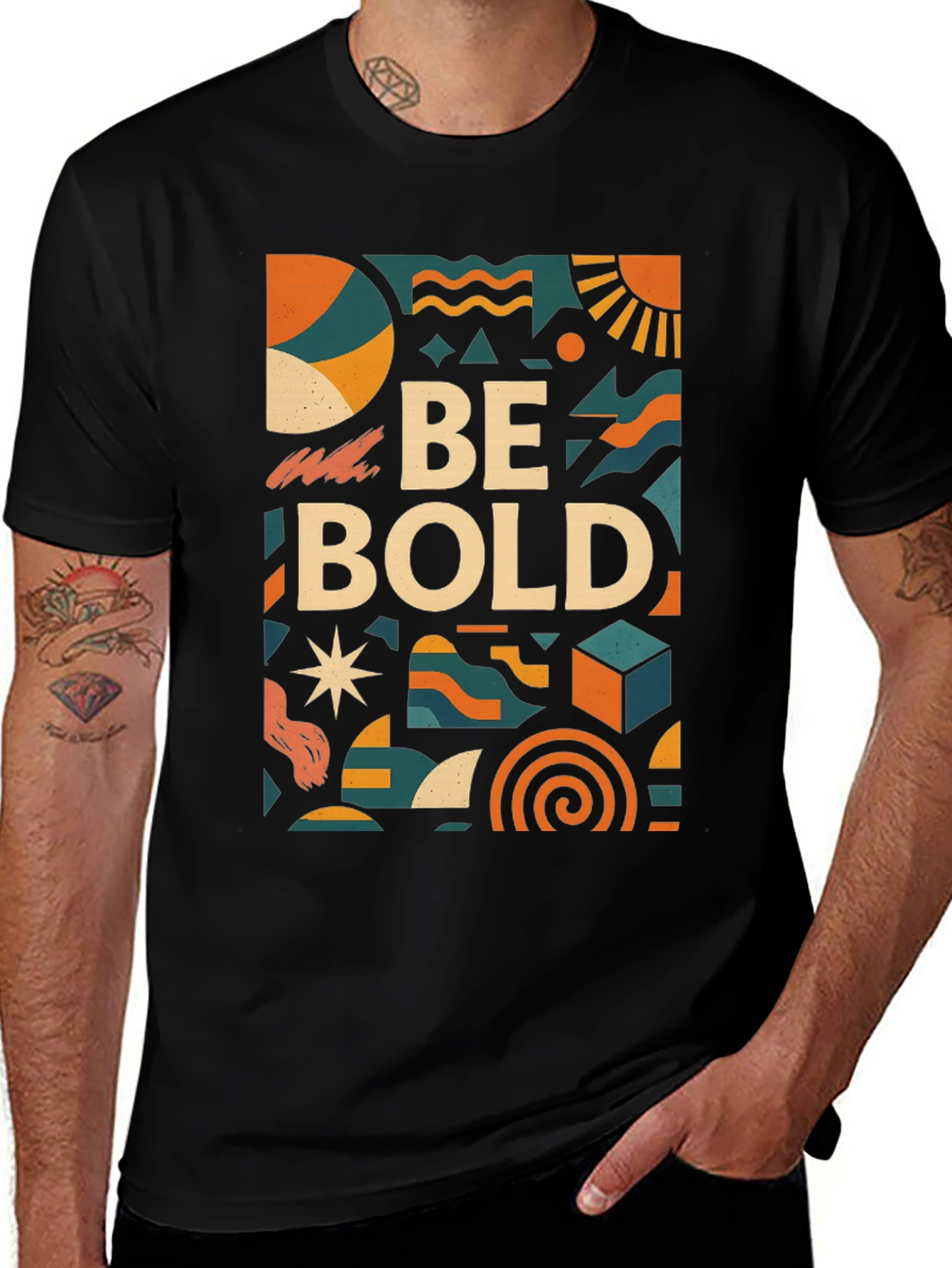 Be Bold Graphic Print Black T-Shirt