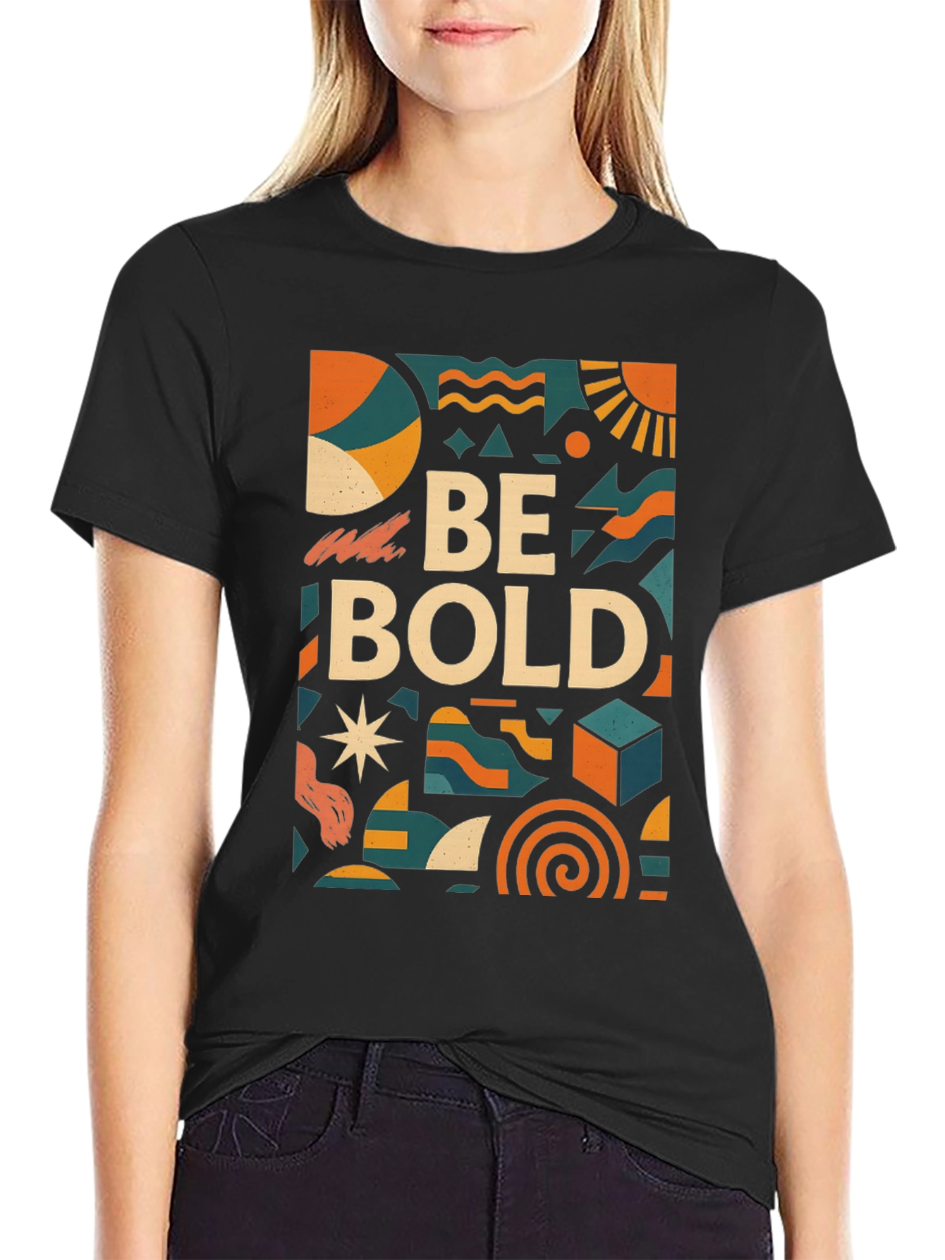 Be Bold Graphic Print Black T-Shirt