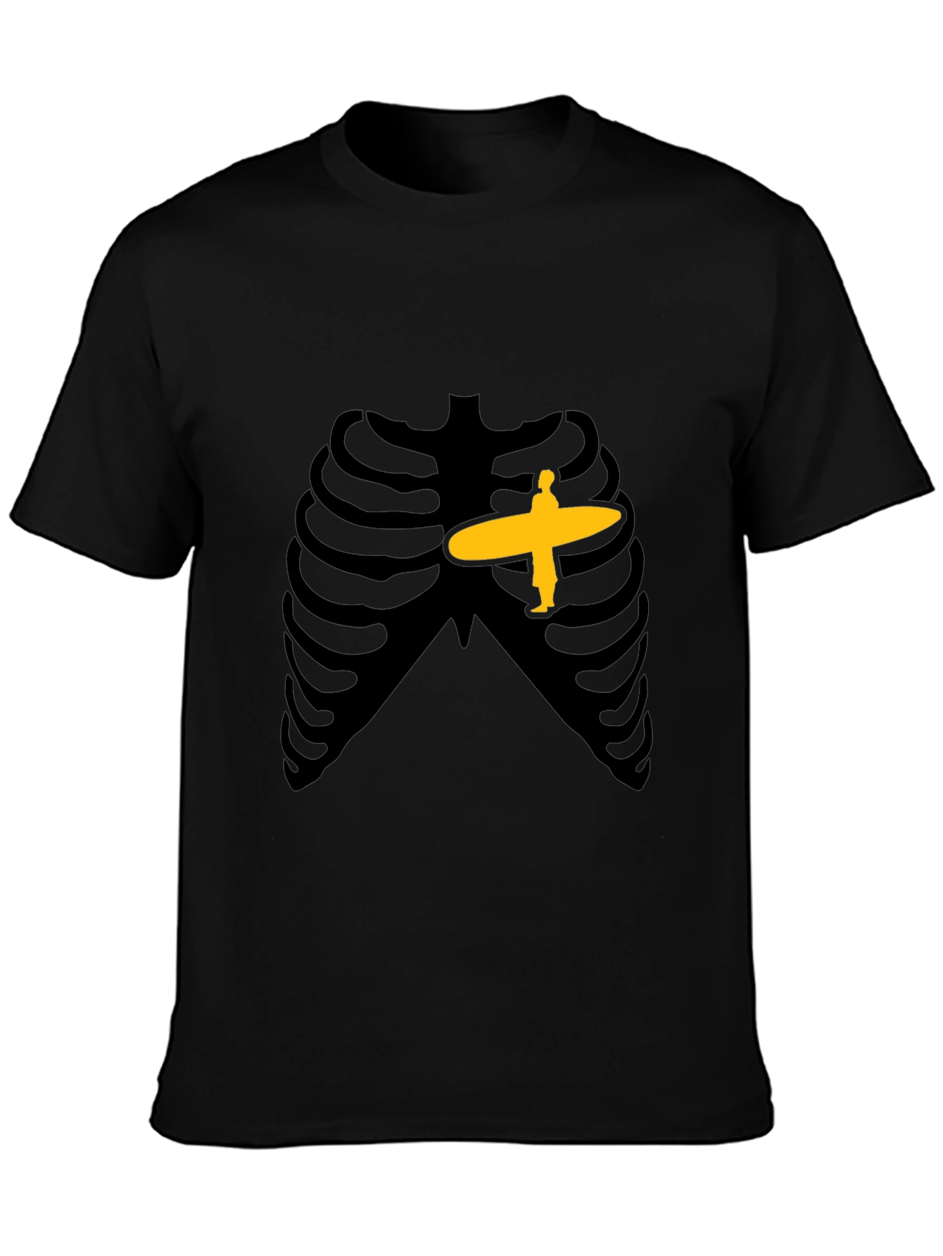 Skeleton Ribcage Surfer Graphic T-Shirt