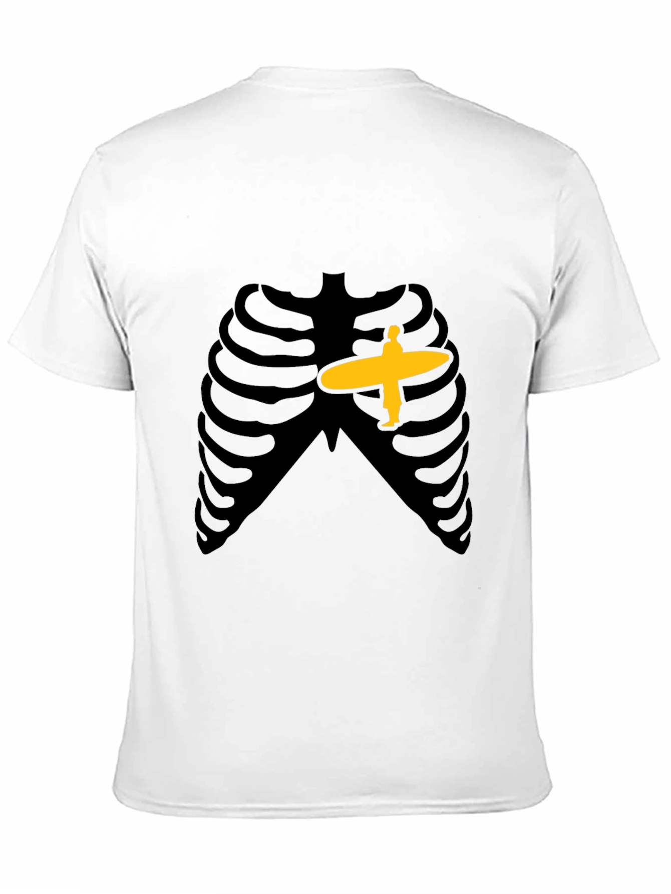 Skeleton Ribcage Surfer Graphic T-Shirt