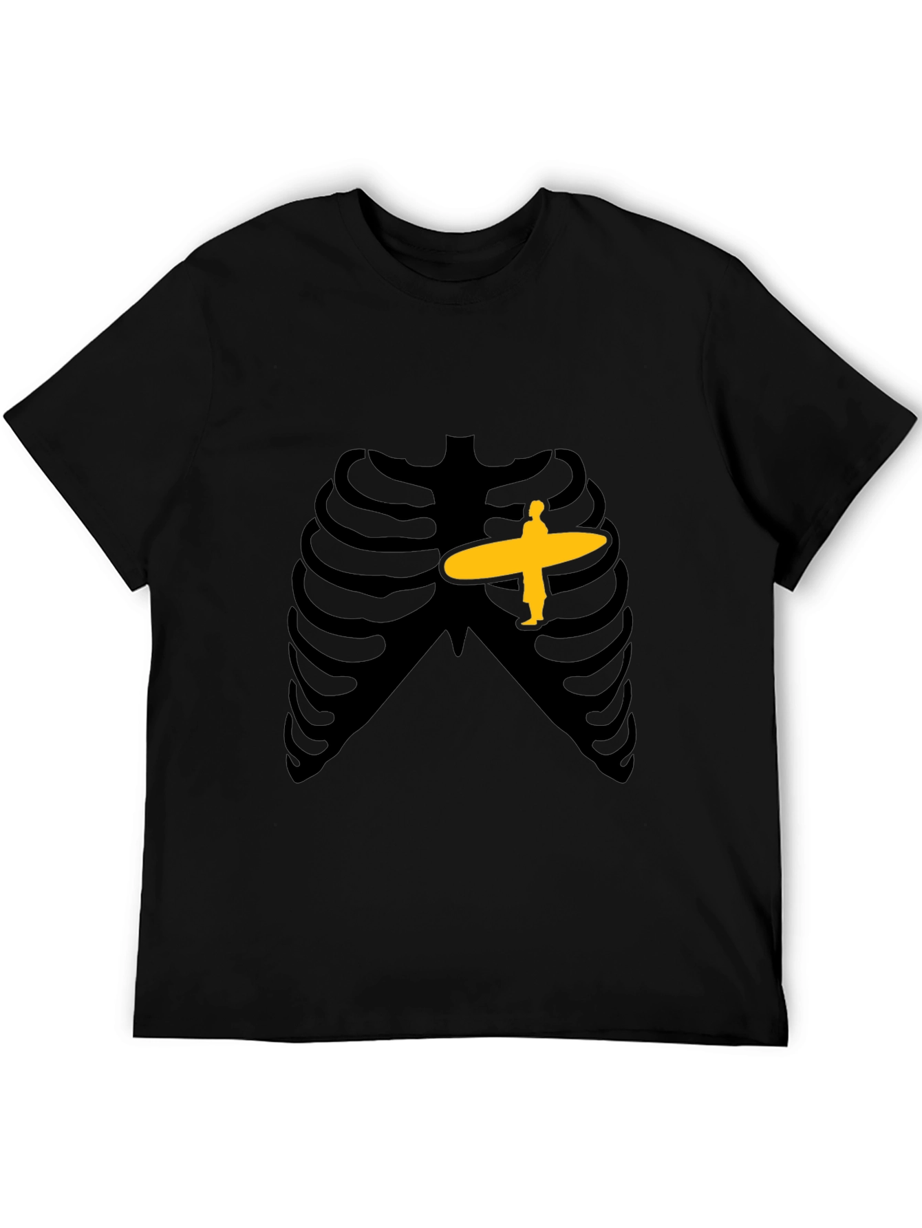 Skeleton Ribcage Surfer Graphic T-Shirt