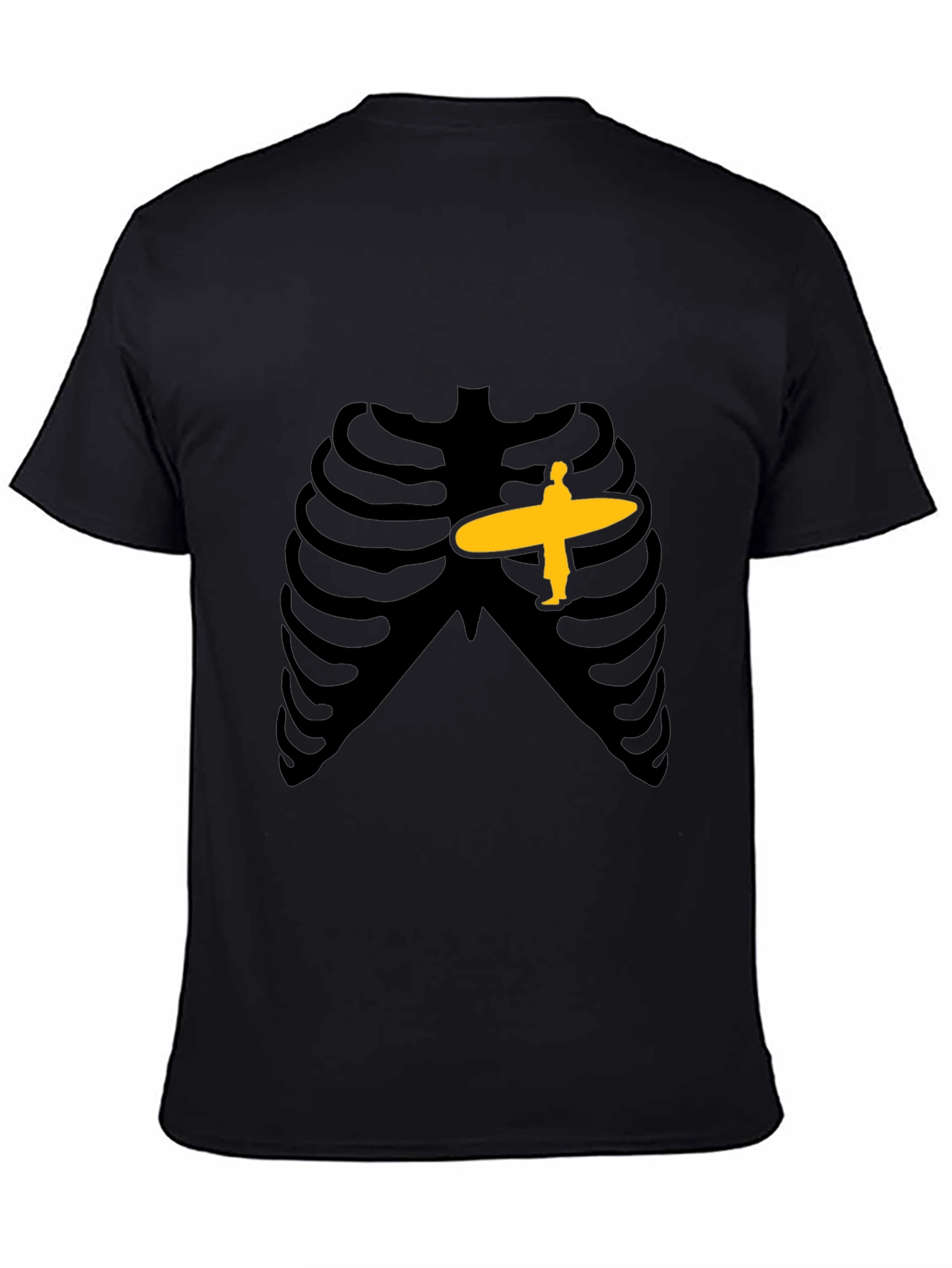 Skeleton Ribcage Surfer Graphic T-Shirt