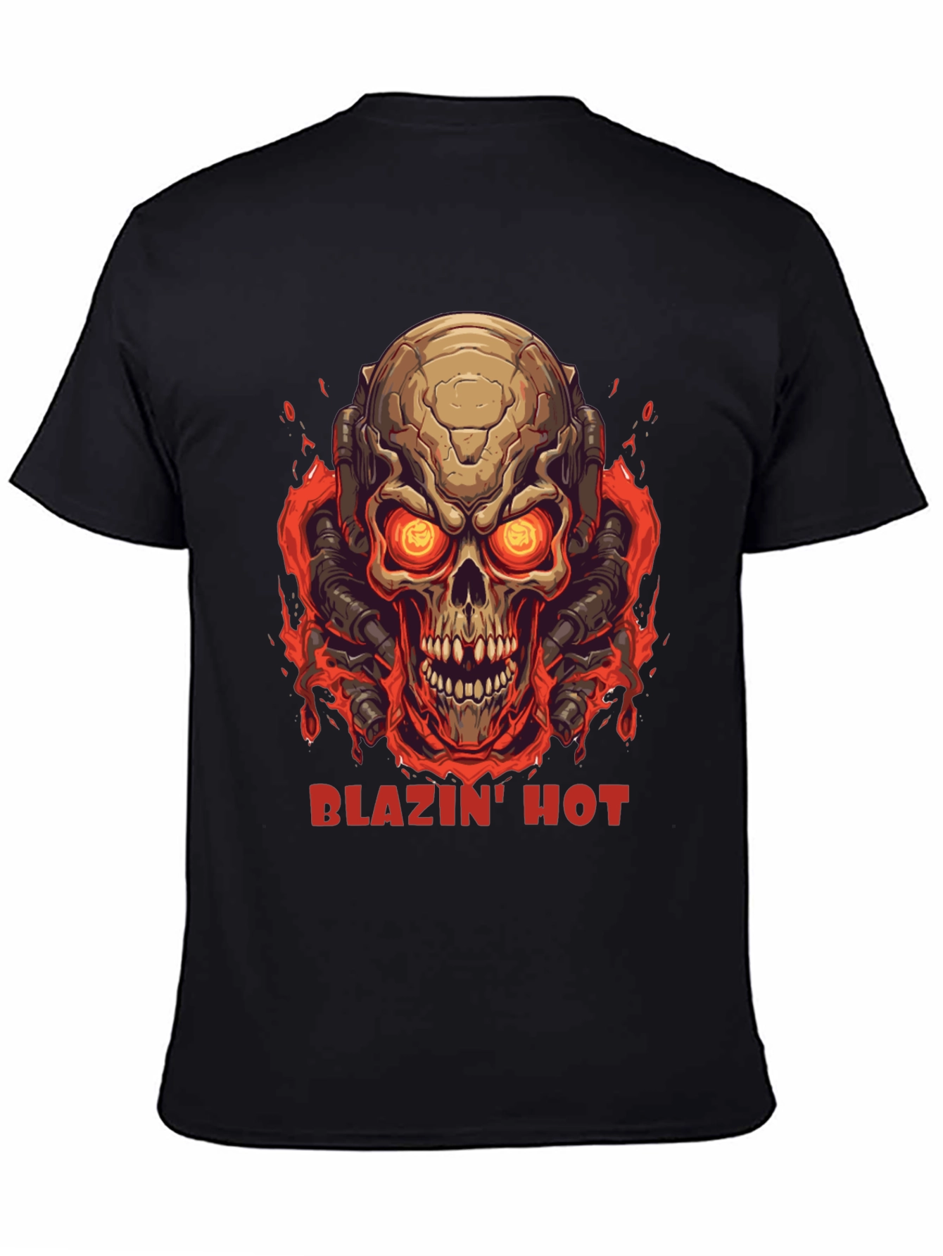 Blazin Hot Skull Graphic T-Shirt
