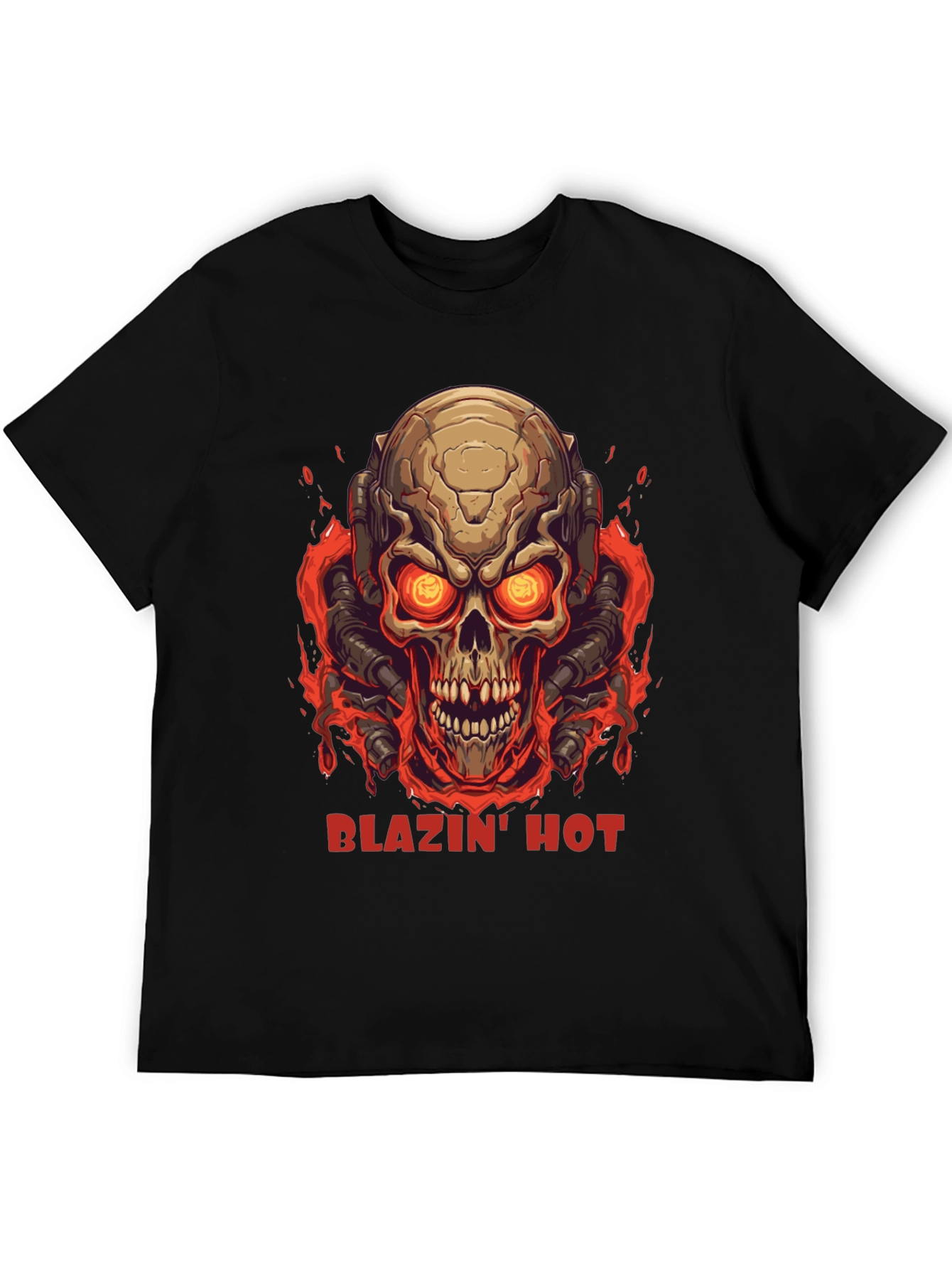 Blazin Hot Skull Graphic T-Shirt