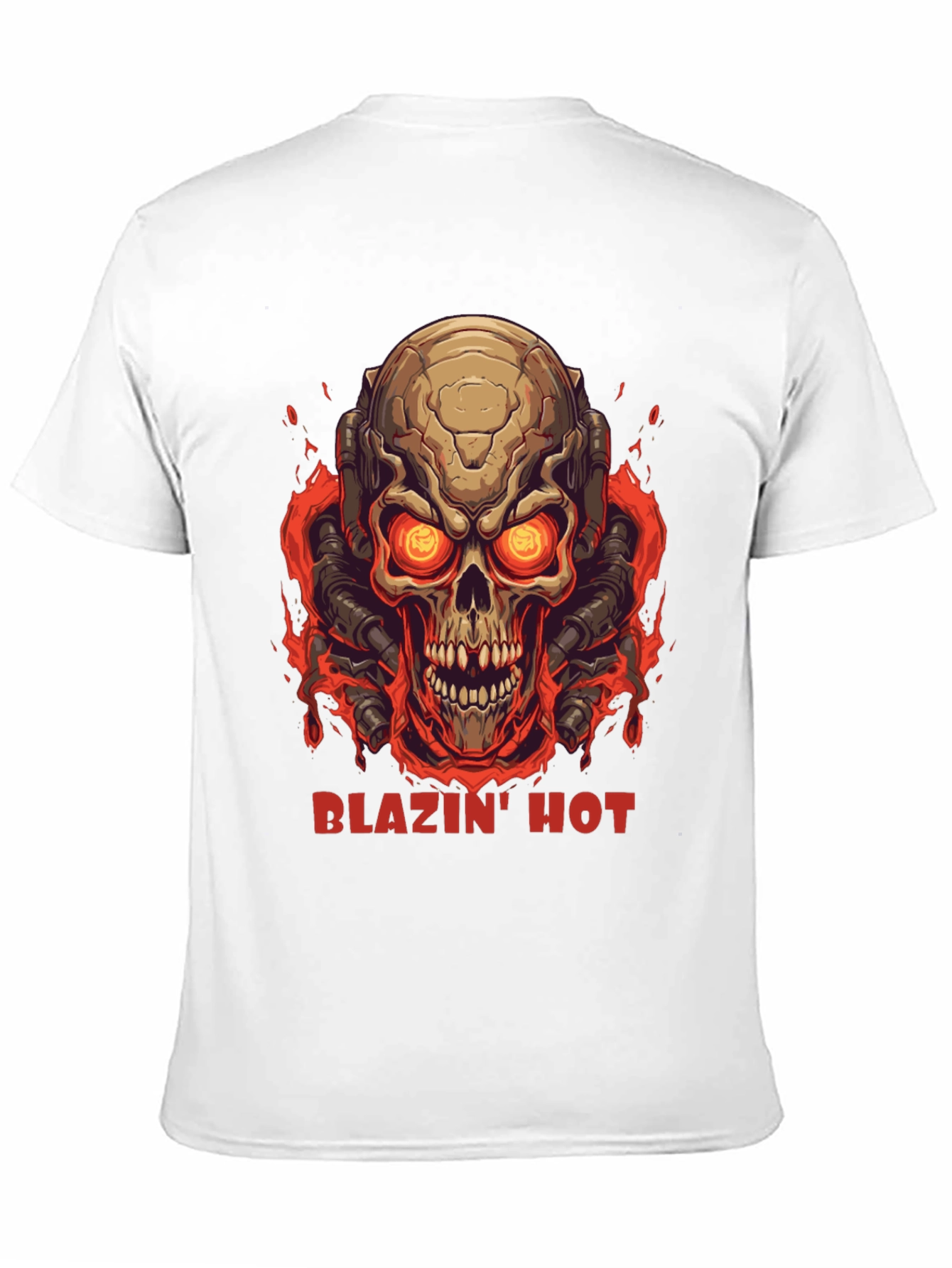 Blazin Hot Skull Graphic T-Shirt