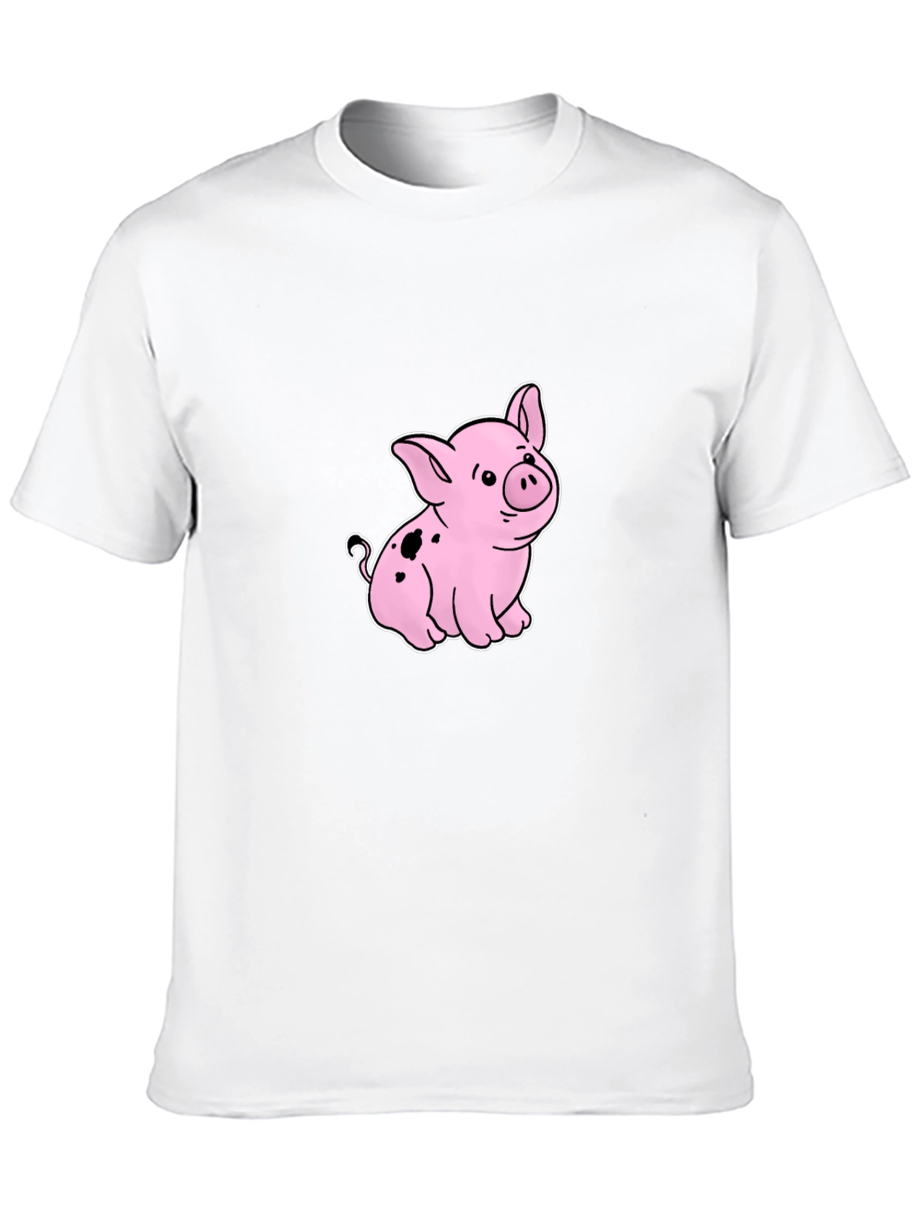 Cute Piglet Graphic Black T-Shirt