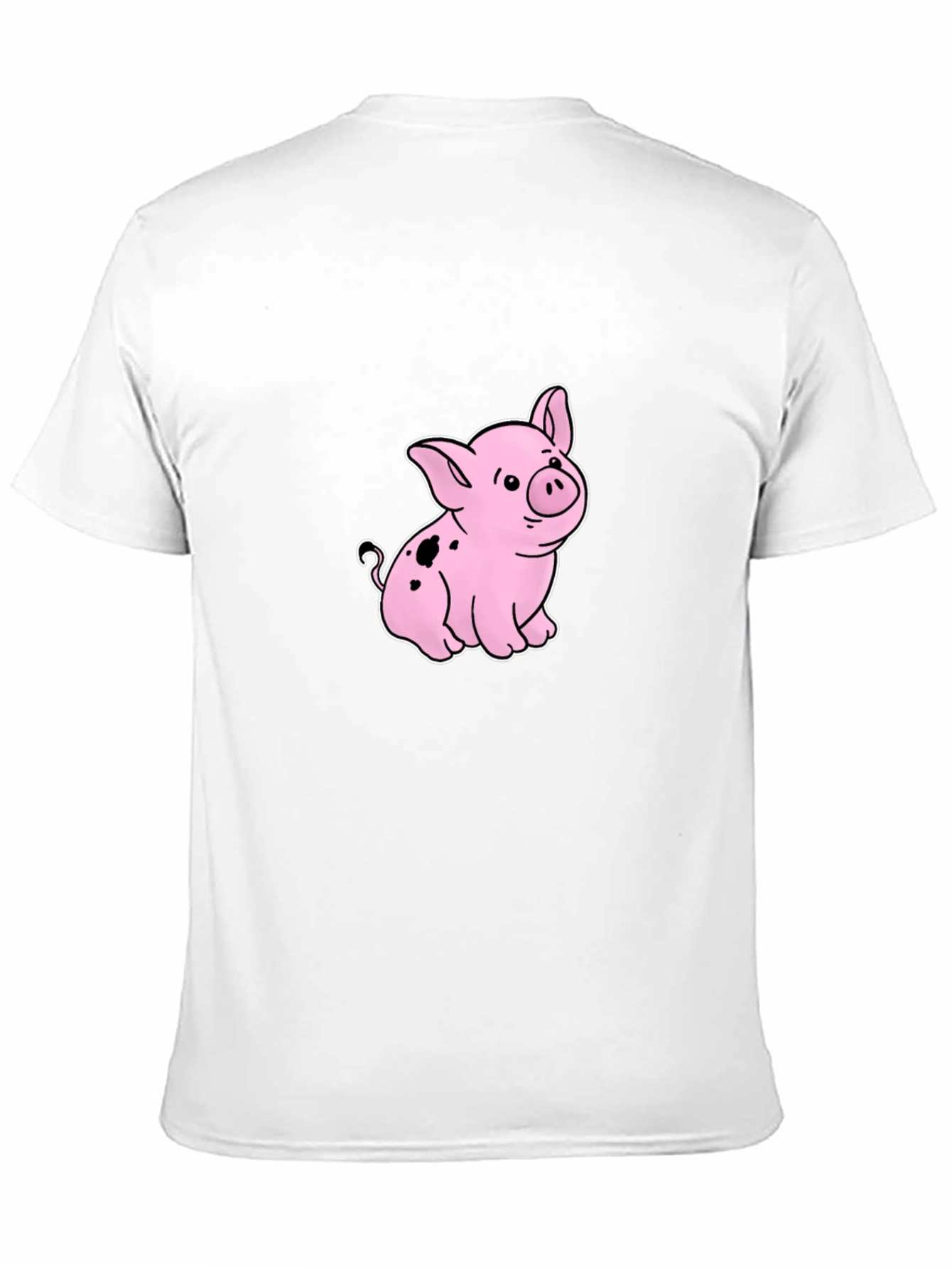 Cute Piglet Graphic Black T-Shirt