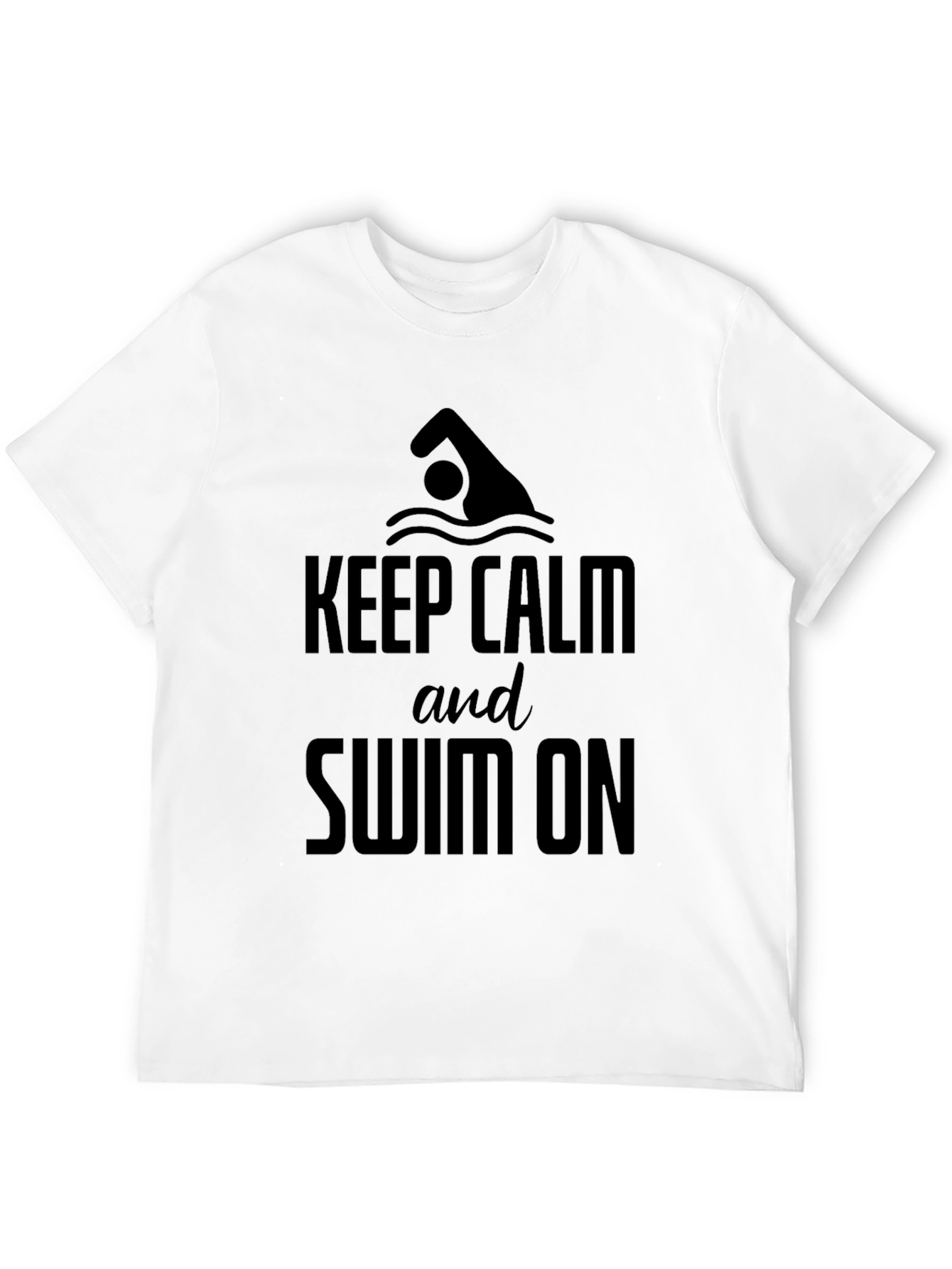 Keep Calm and Swim On T-Shirt - Black