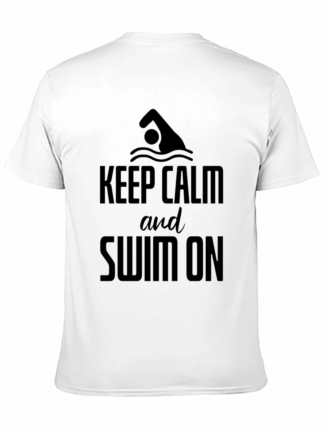 Keep Calm and Swim On T-Shirt - Black